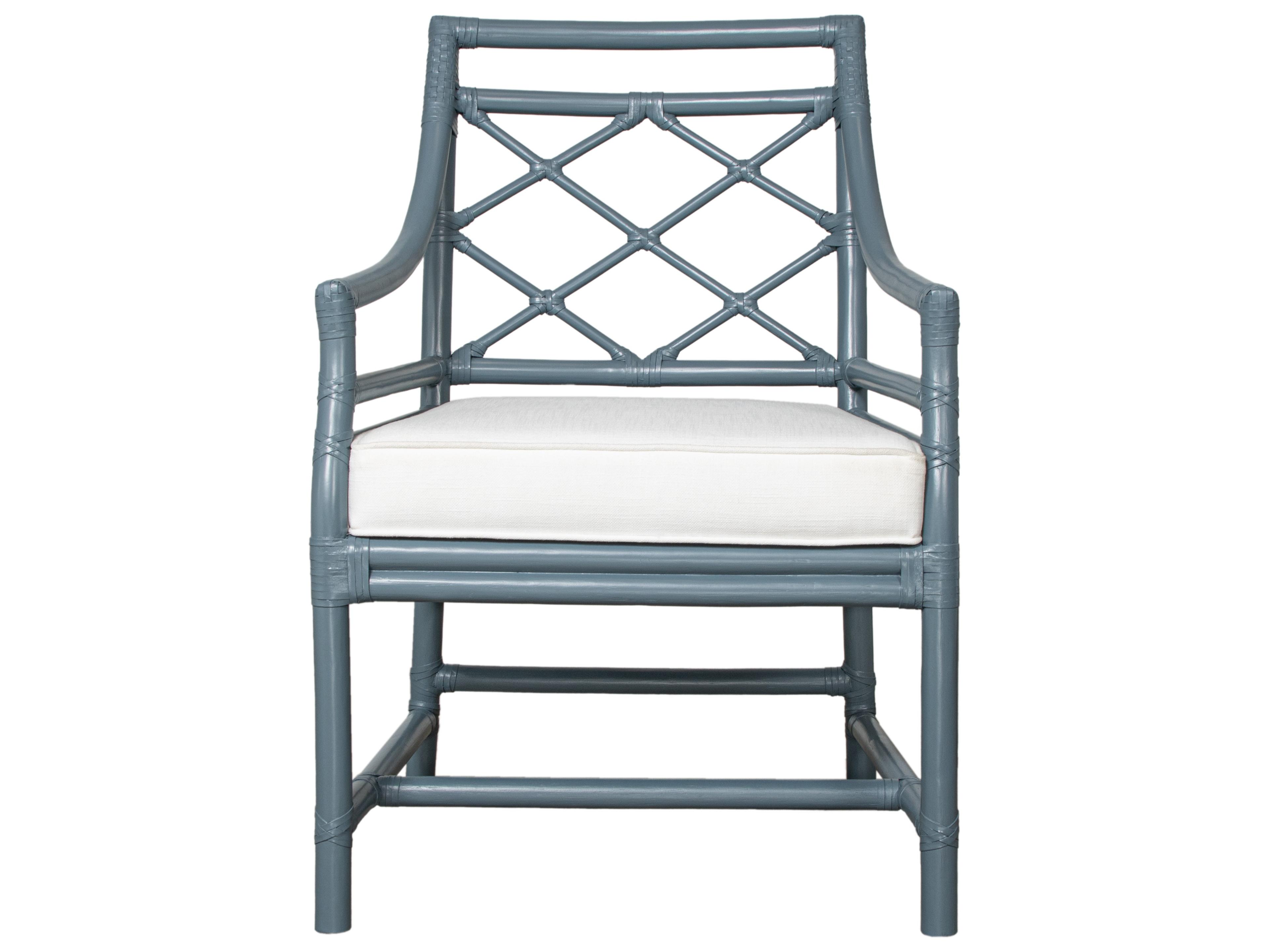 X And Diamond Rattan Brown Upholstered Arm Dining Chair