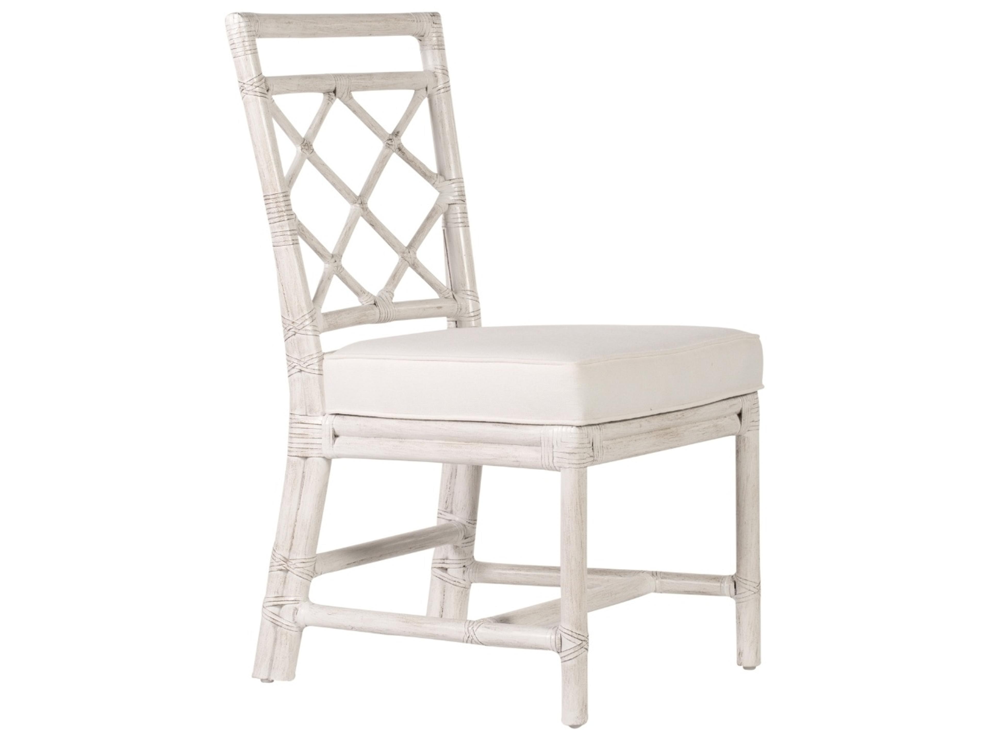 X And Diamond Rattan Brown Upholstered Armless Dining Chair