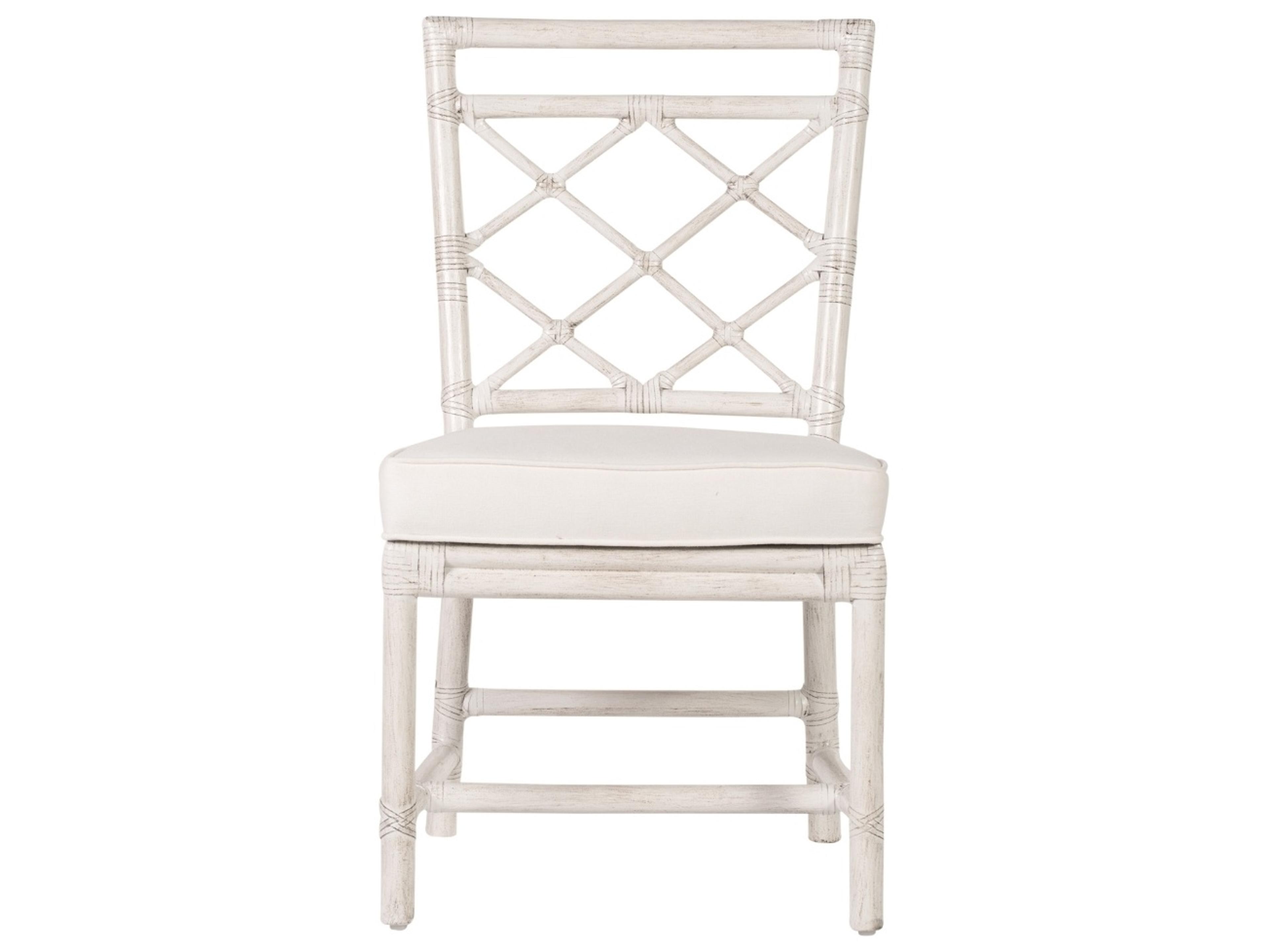 X And Diamond Rattan Brown Upholstered Armless Dining Chair