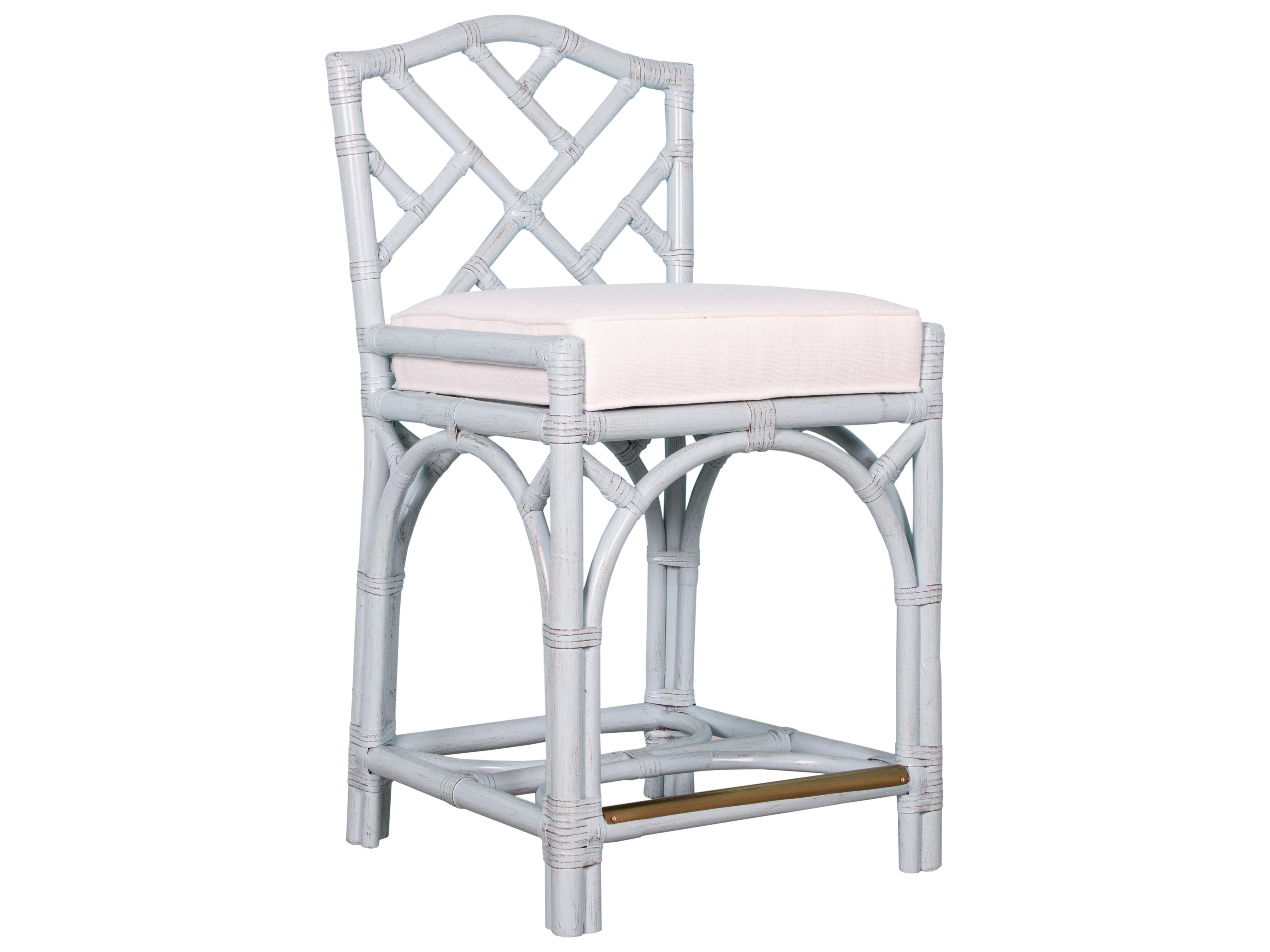 Chippendale All Options Upholstered Rattan Counter Stool