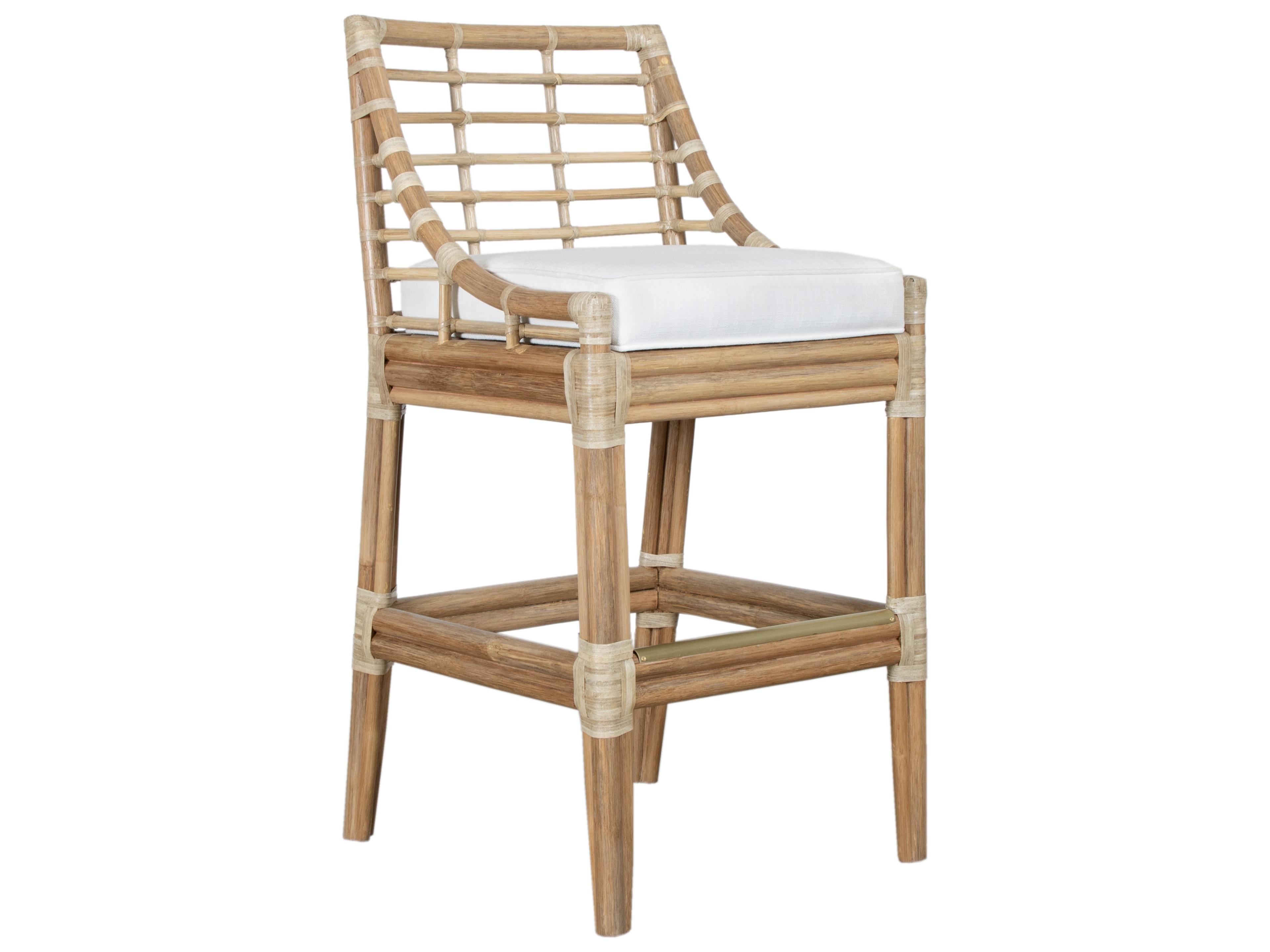 Luna All Options Upholstered Rattan Bar Stool