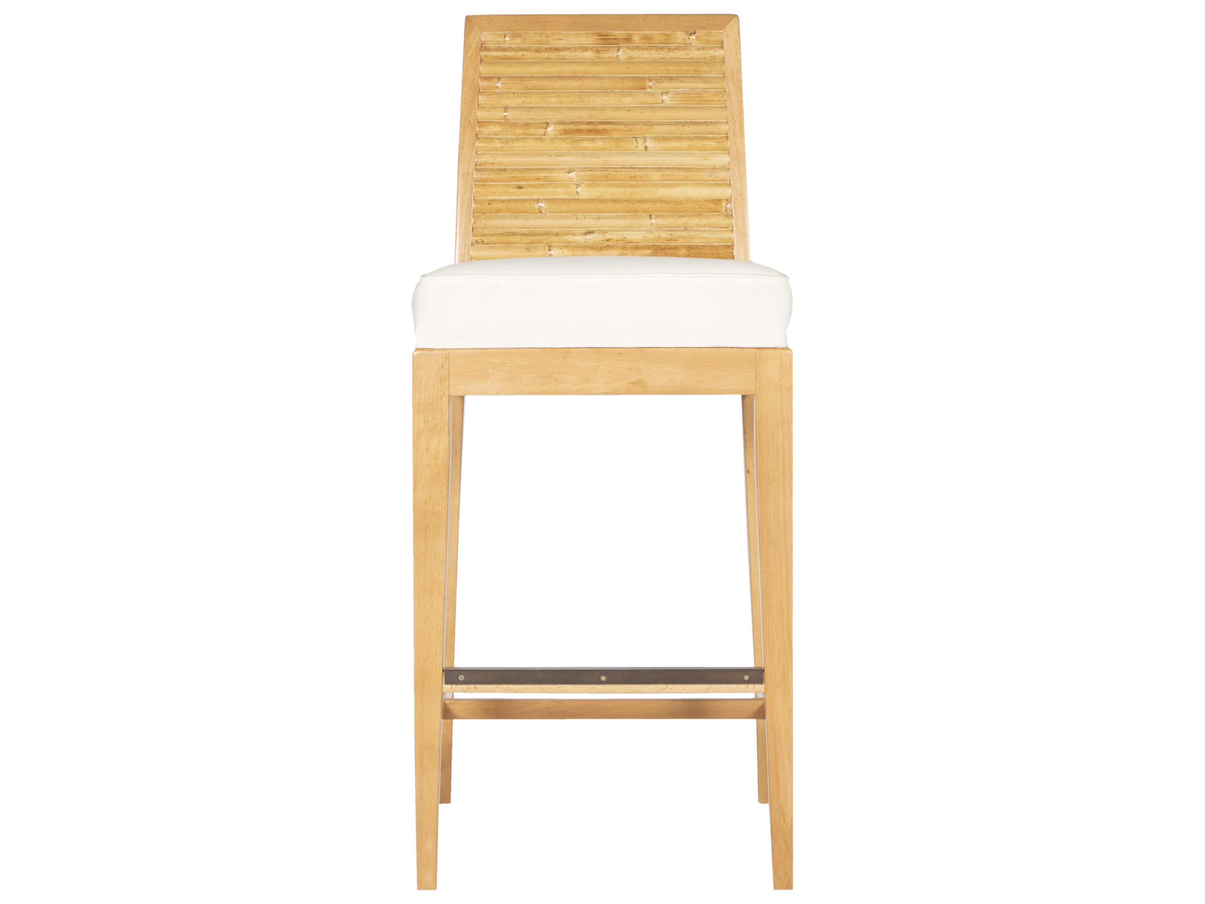 Stacked Bamboo All Options Upholstered Beech Wood Bar Stool