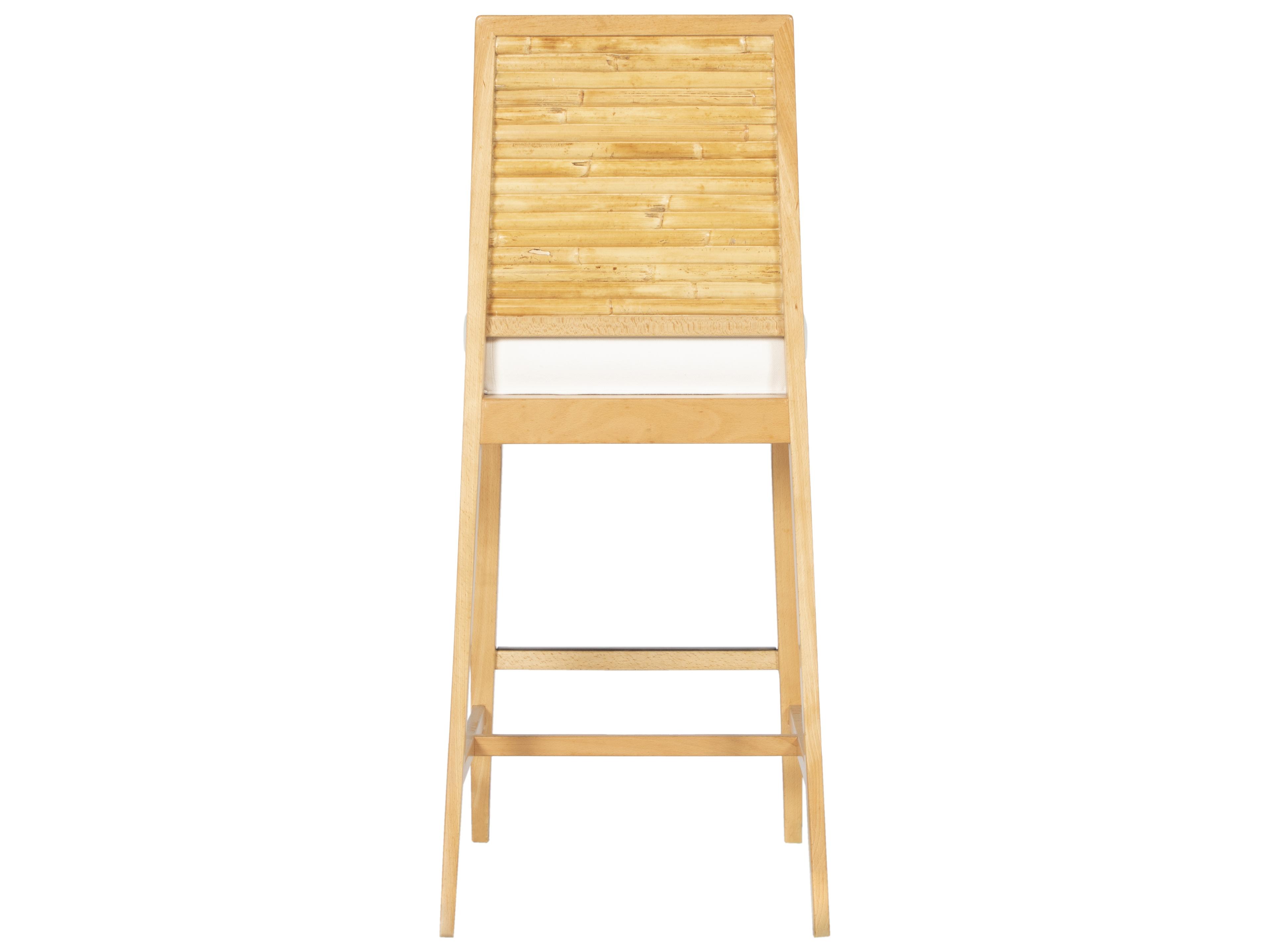 Stacked Bamboo All Options Upholstered Beech Wood Bar Stool