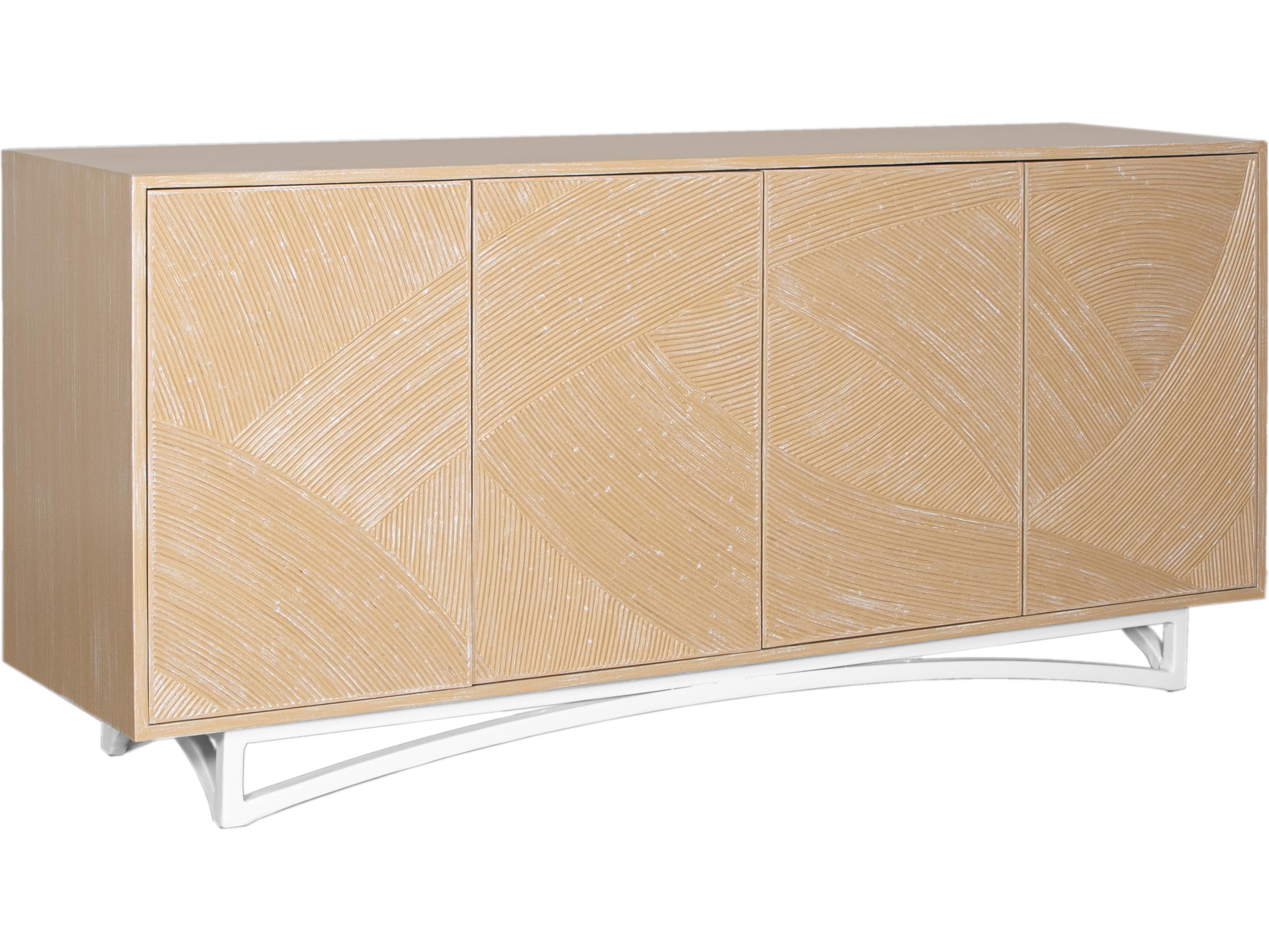 Swirl Rattan Rectangular Wood All Options Console Table