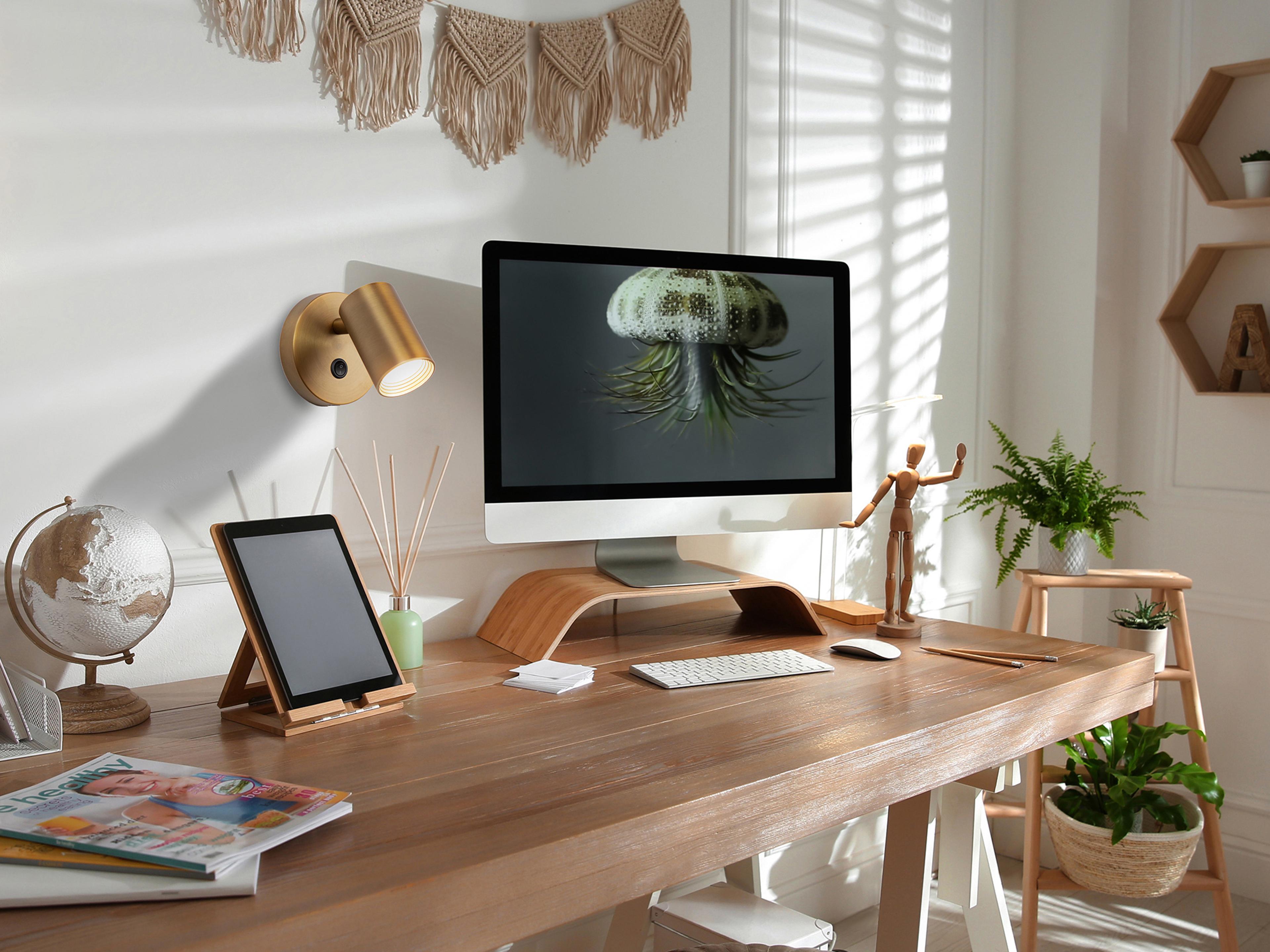 dweLED by WAC Lighting Kepler 1-Light Aged Brass Glass LED Wall Sconce