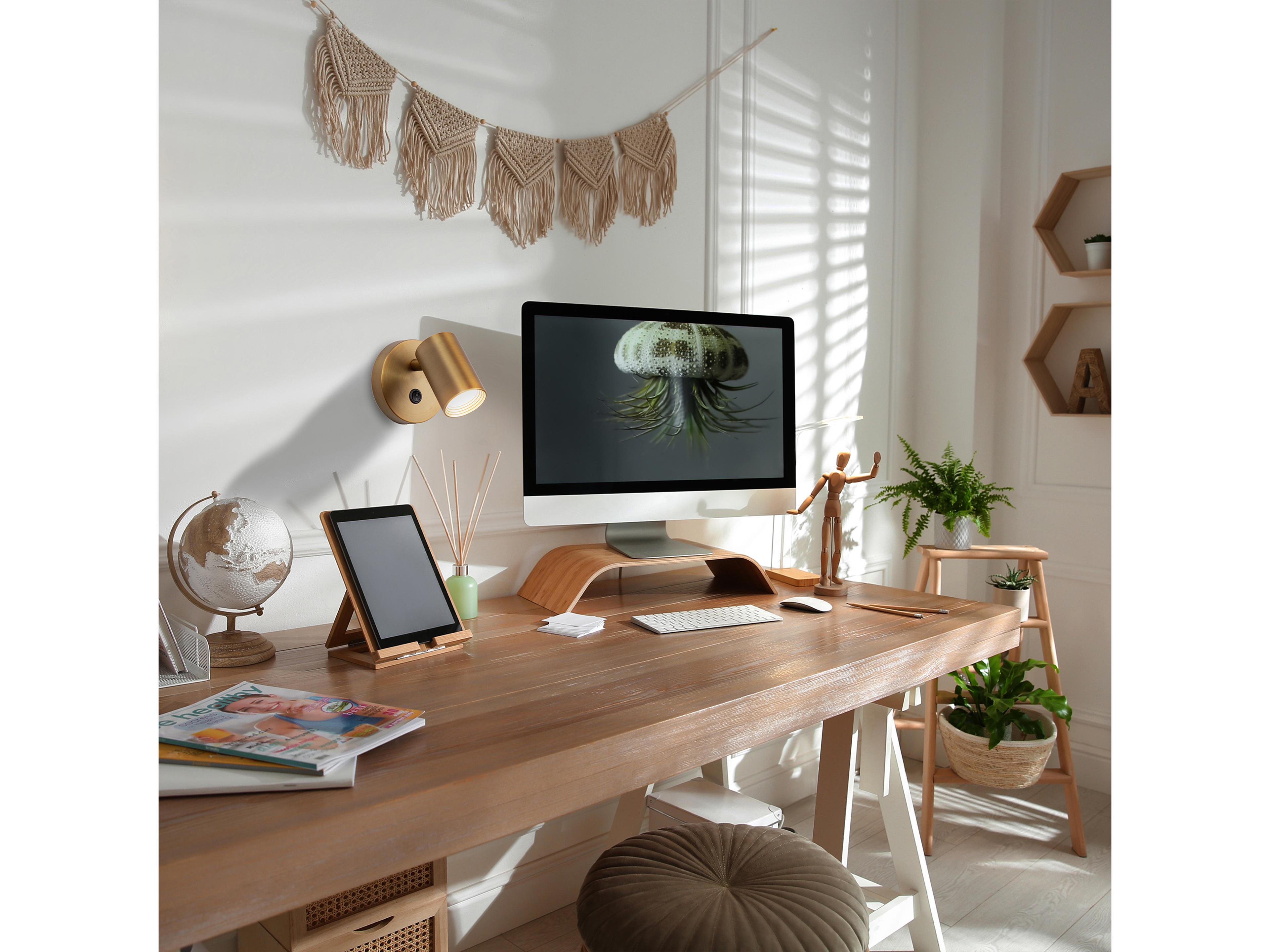 dweLED by WAC Lighting Kepler 1-Light Aged Brass Glass LED Wall Sconce