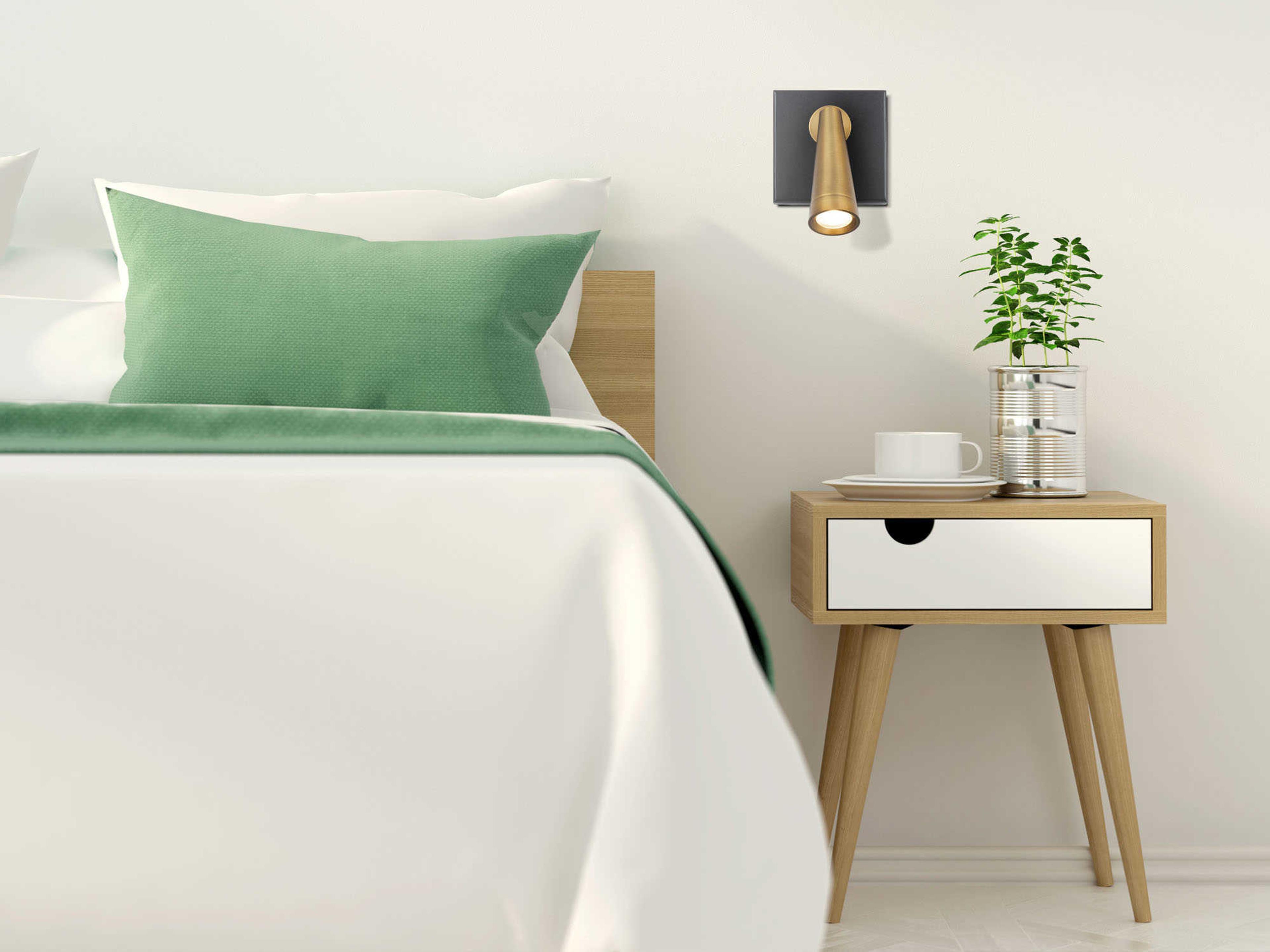 dweLED by WAC Lighting Arne 1-Light Black With Aged Brass LED Wall Sconce