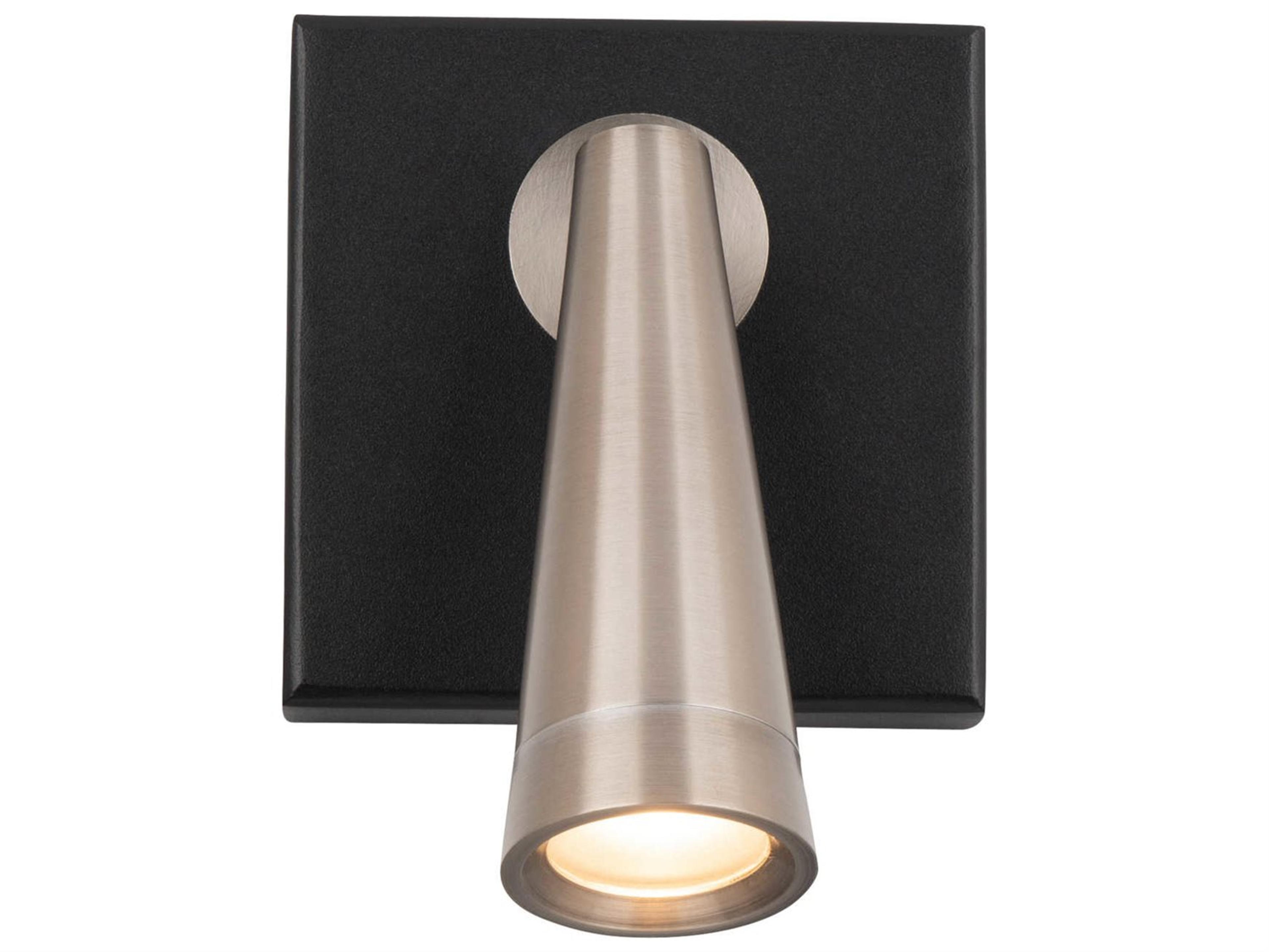 dweLED by WAC Lighting Arne 1-Light Black With Brushed Nickel LED Wall Sconce
