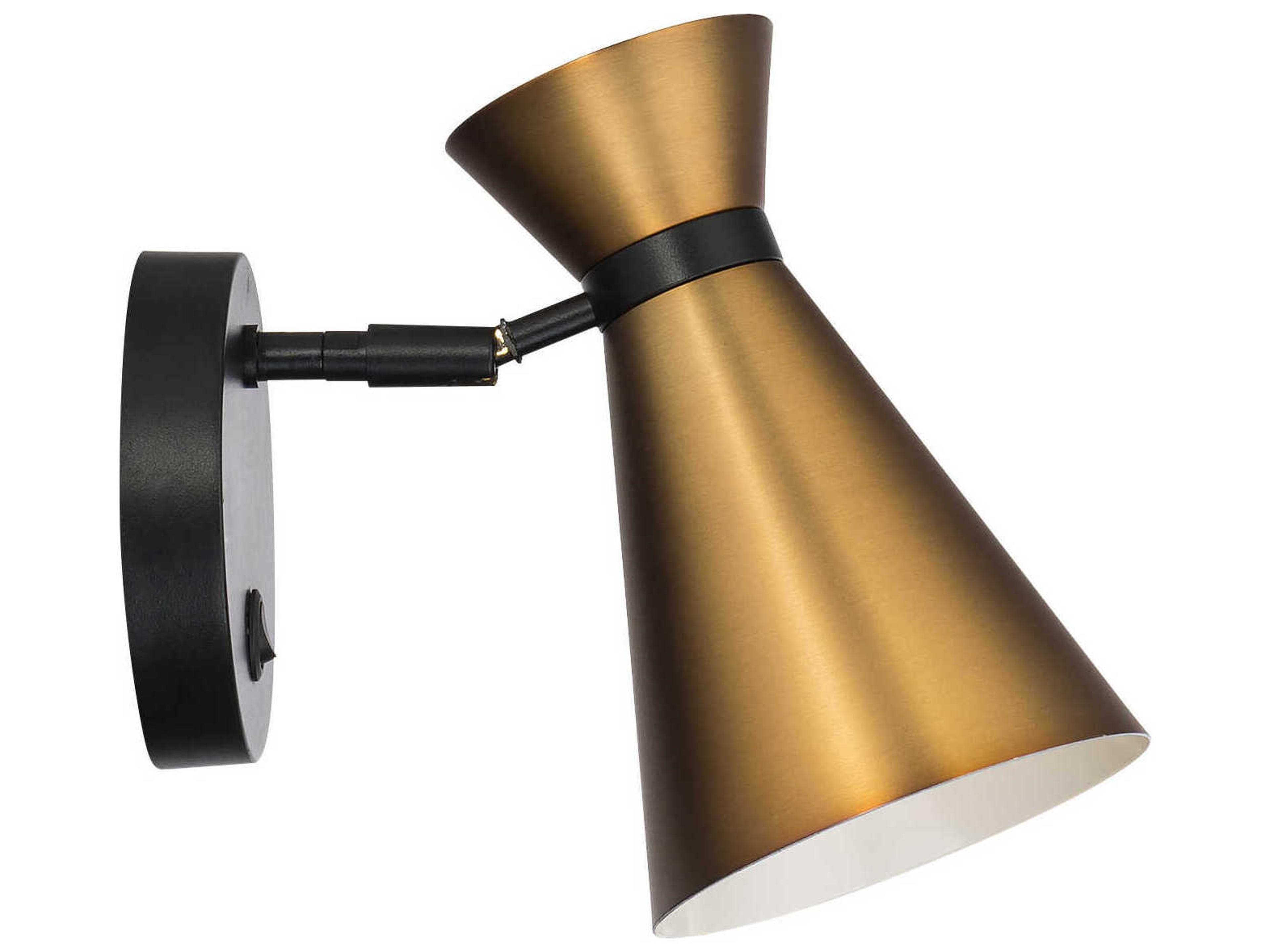 dweLED by WAC Lighting Pin Up 1-Light Black Aged Brass Wall Sconce