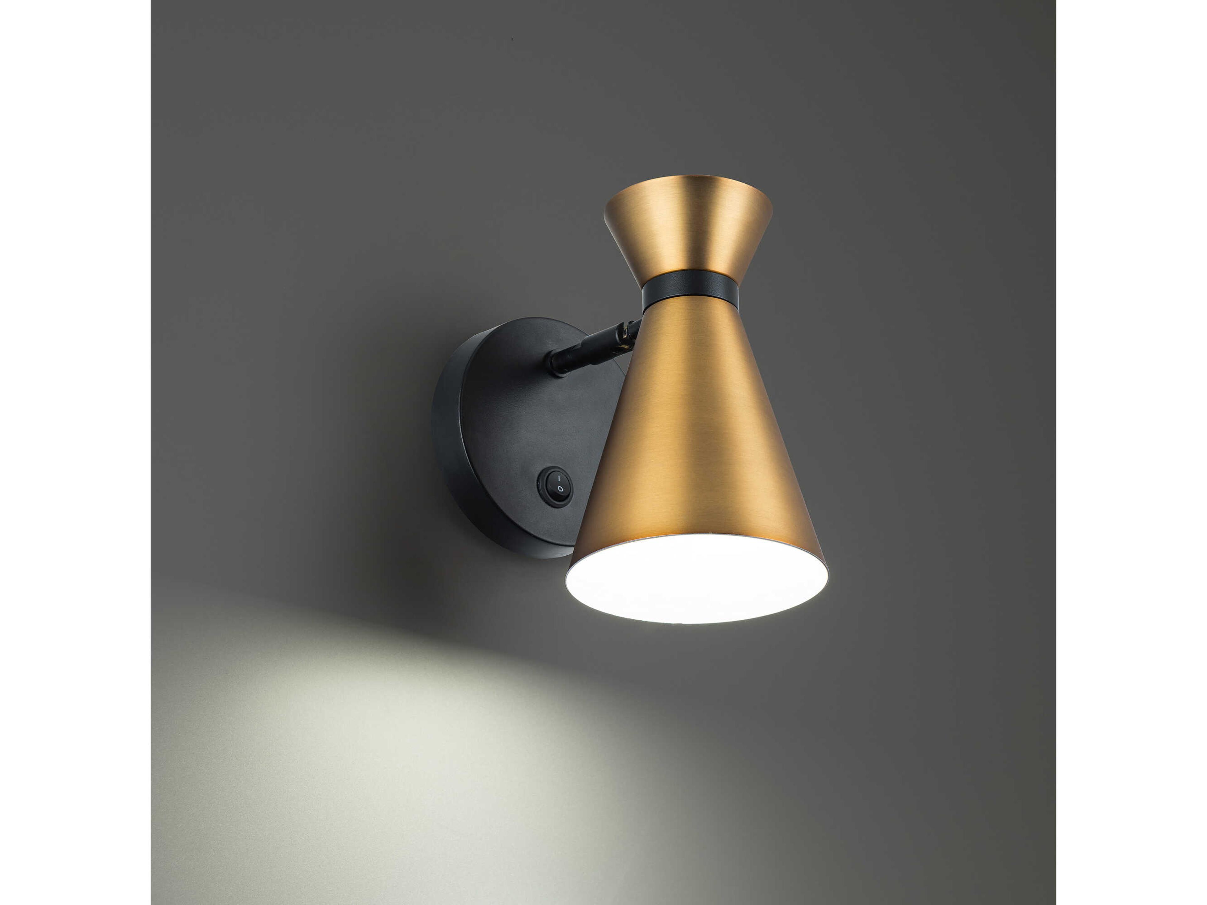 dweLED by WAC Lighting Pin Up 1-Light Black Aged Brass Wall Sconce