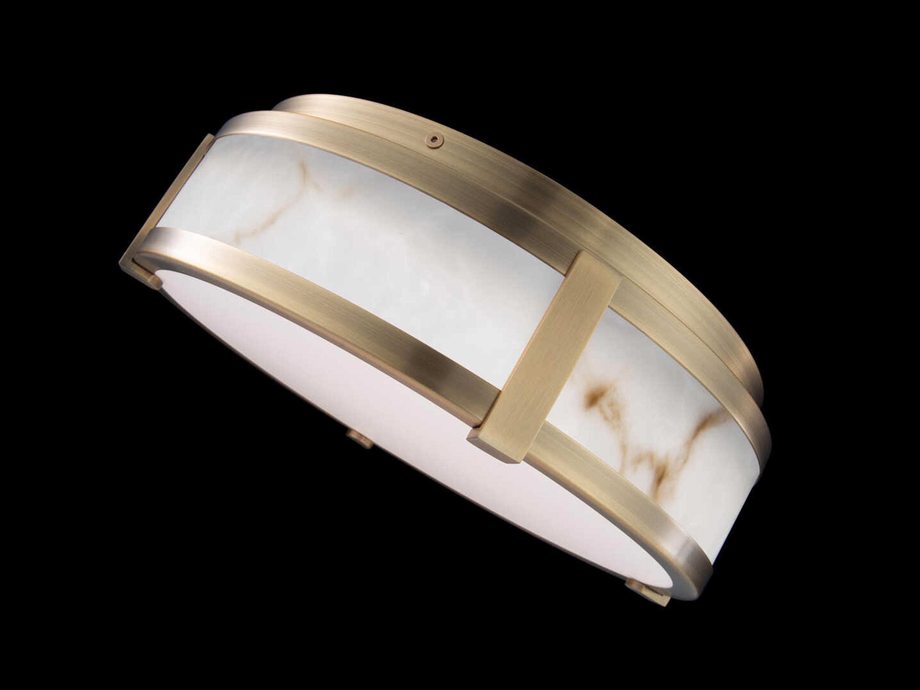 dweLED by WAC Lighting Constantine 1-Light Aged Brass LED Round Flush Mount