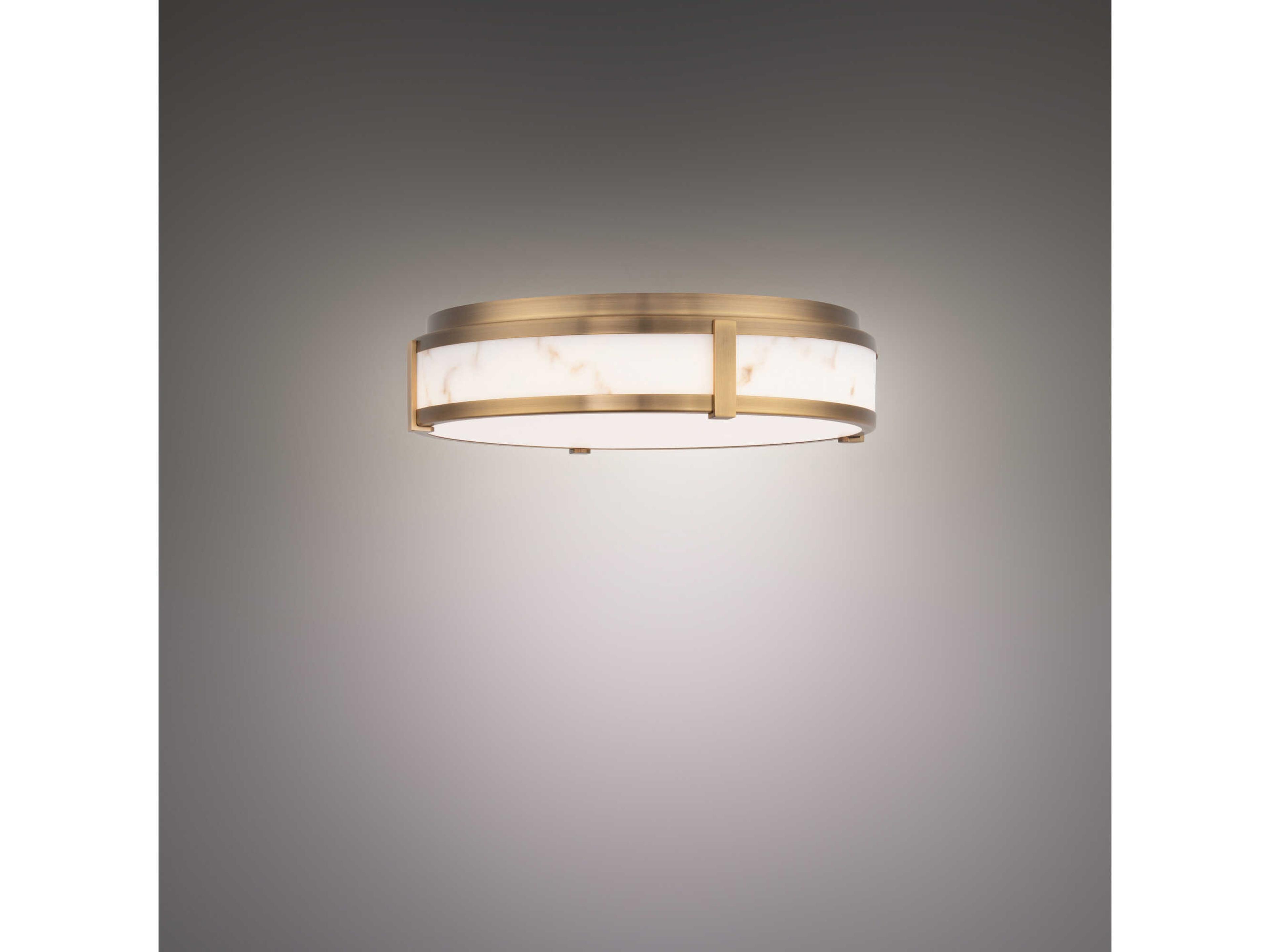 dweLED by WAC Lighting Constantine 1-Light Aged Brass LED Round Flush Mount