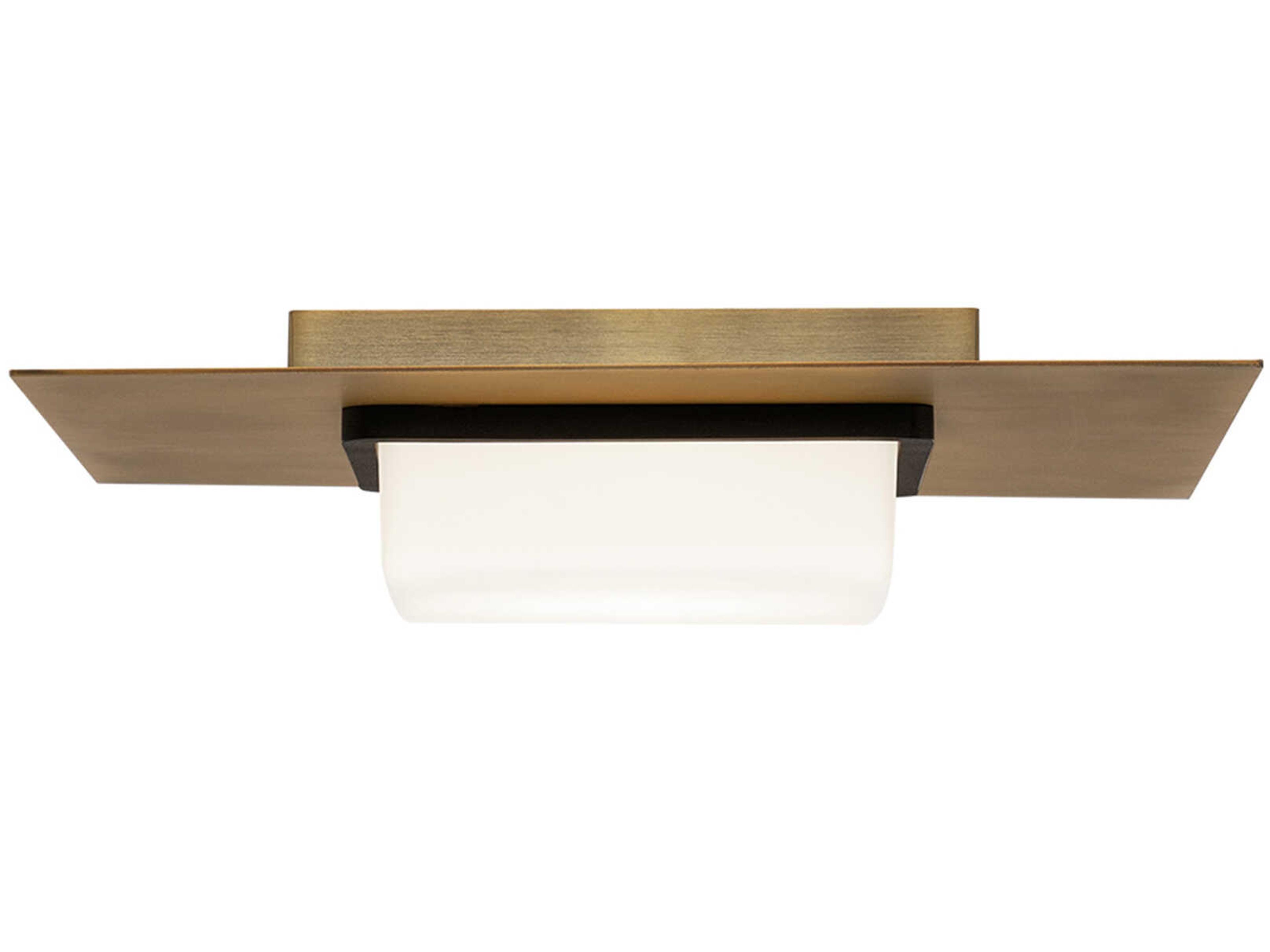 dweLED by WAC Lighting Double Decker 1-Light Black Aged Brass Flush Mount