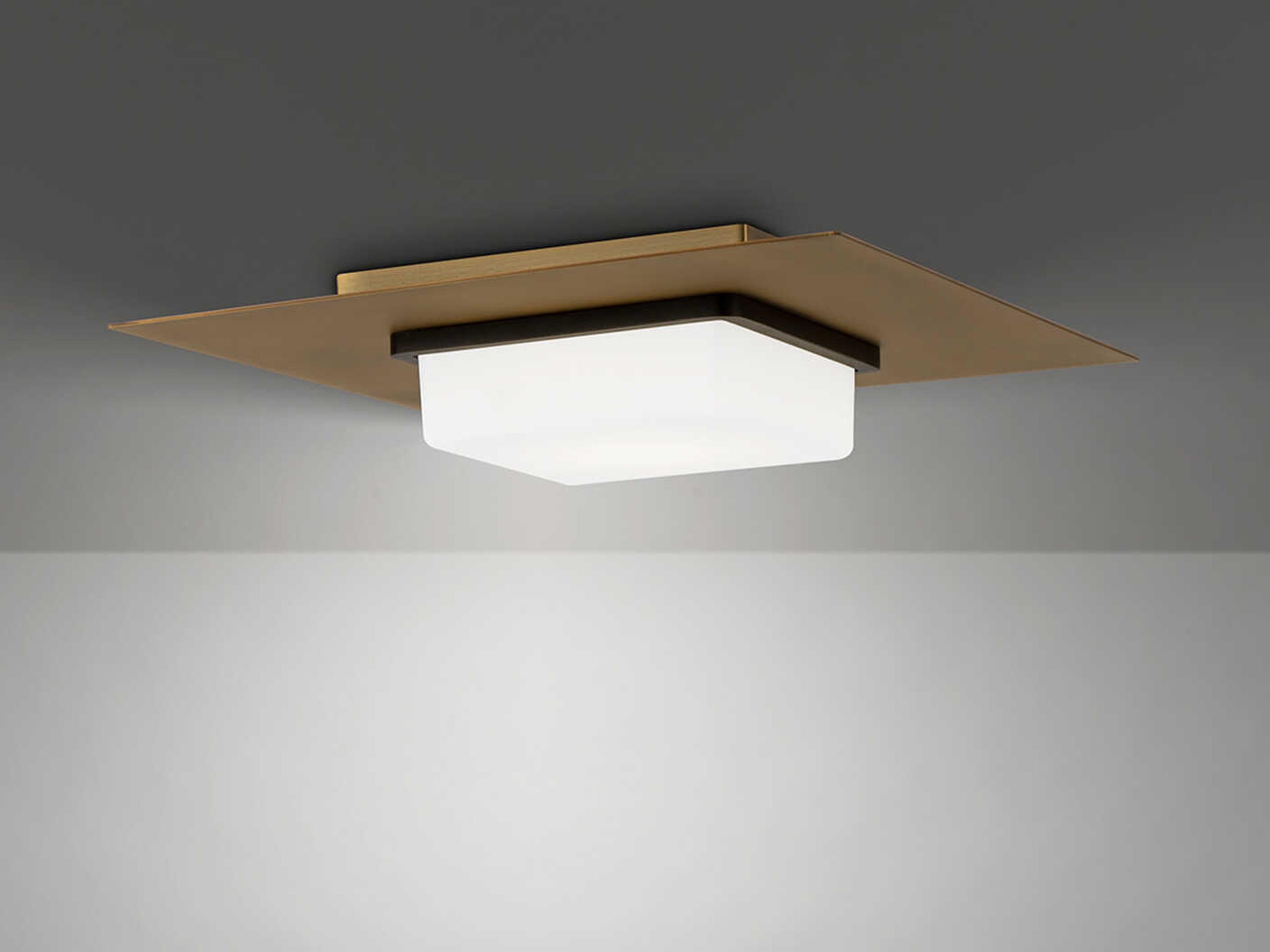 dweLED by WAC Lighting Double Decker 1-Light Black Aged Brass Flush Mount