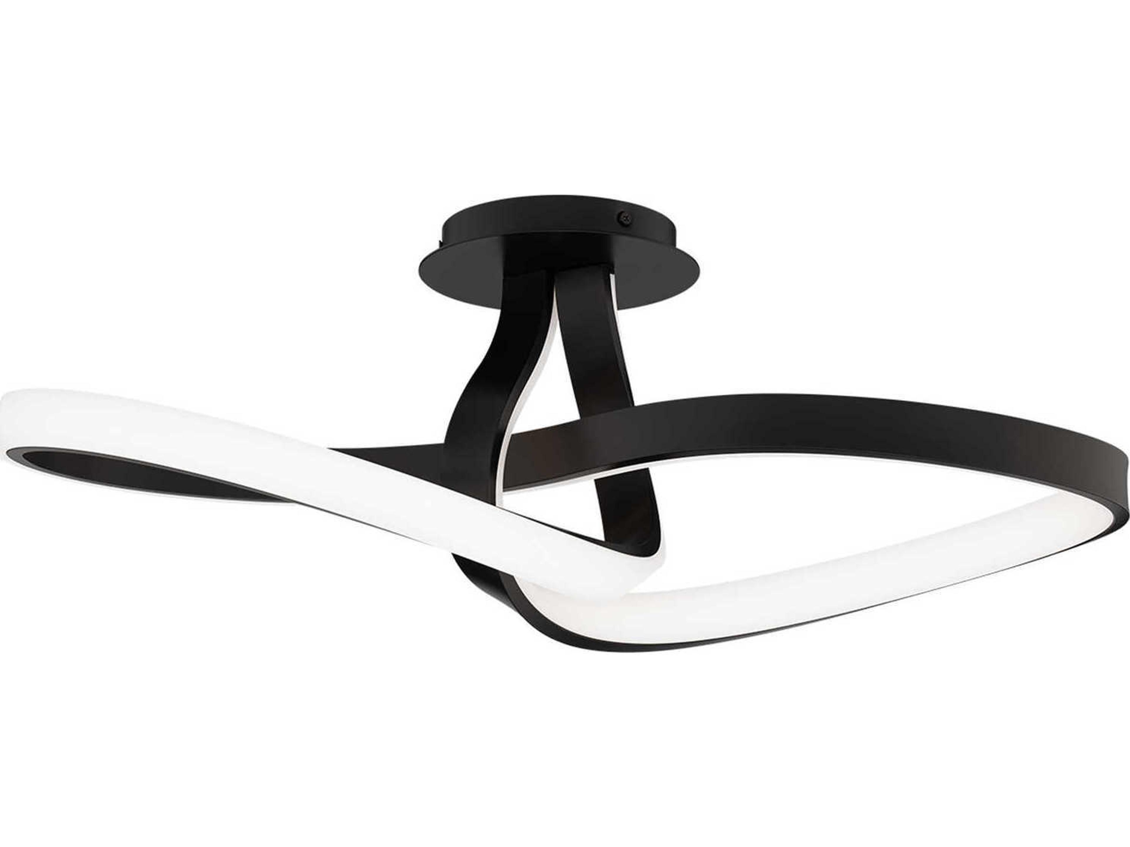 Mobius 1-Light Black Semi Flush Mount