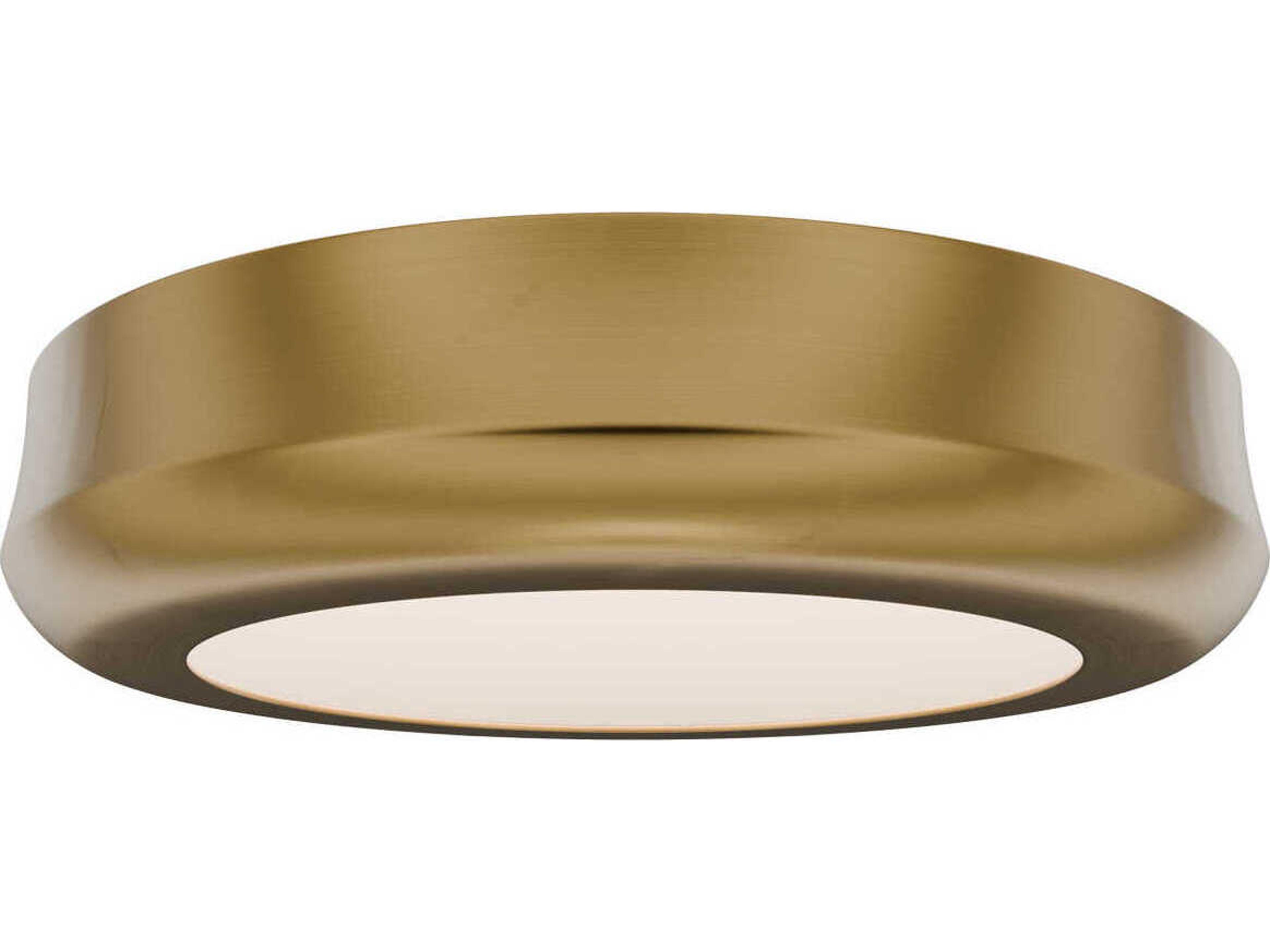 Parthenon 1-Light Aged Brass Round Flush Mount