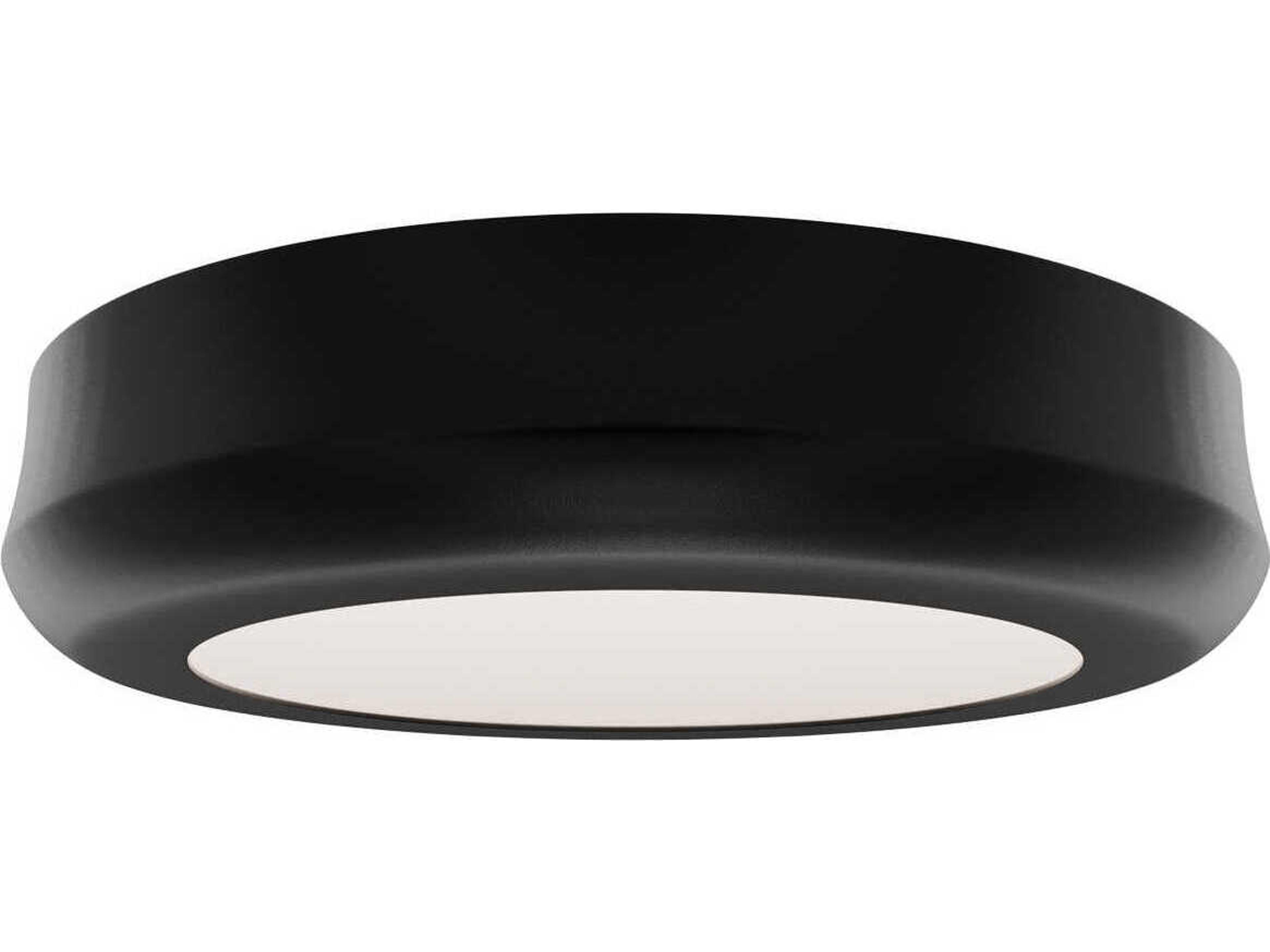 Parthenon 1-Light Black Round Flush Mount