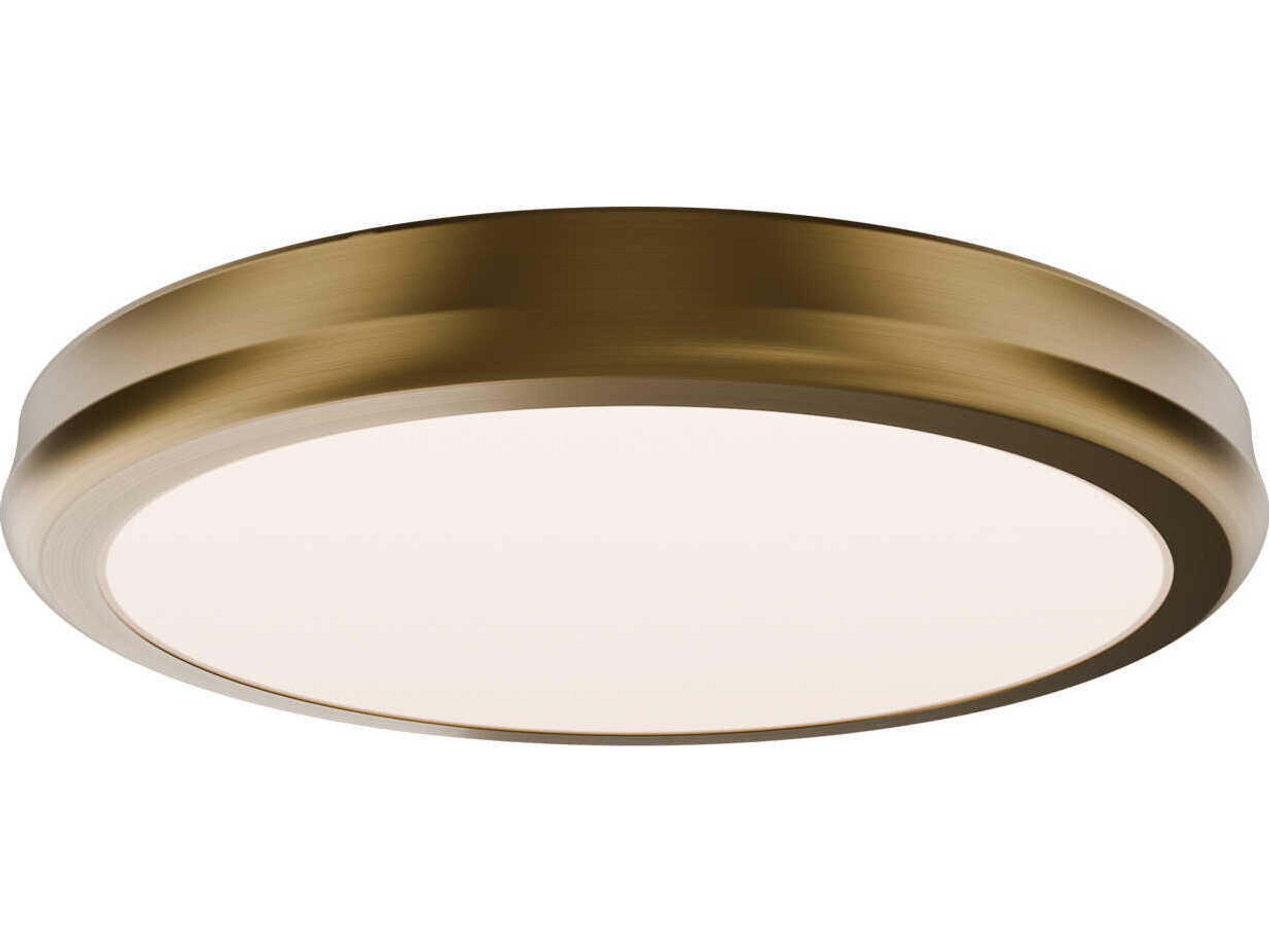 Parthenon 1-Light Aged Brass Round Flush Mount