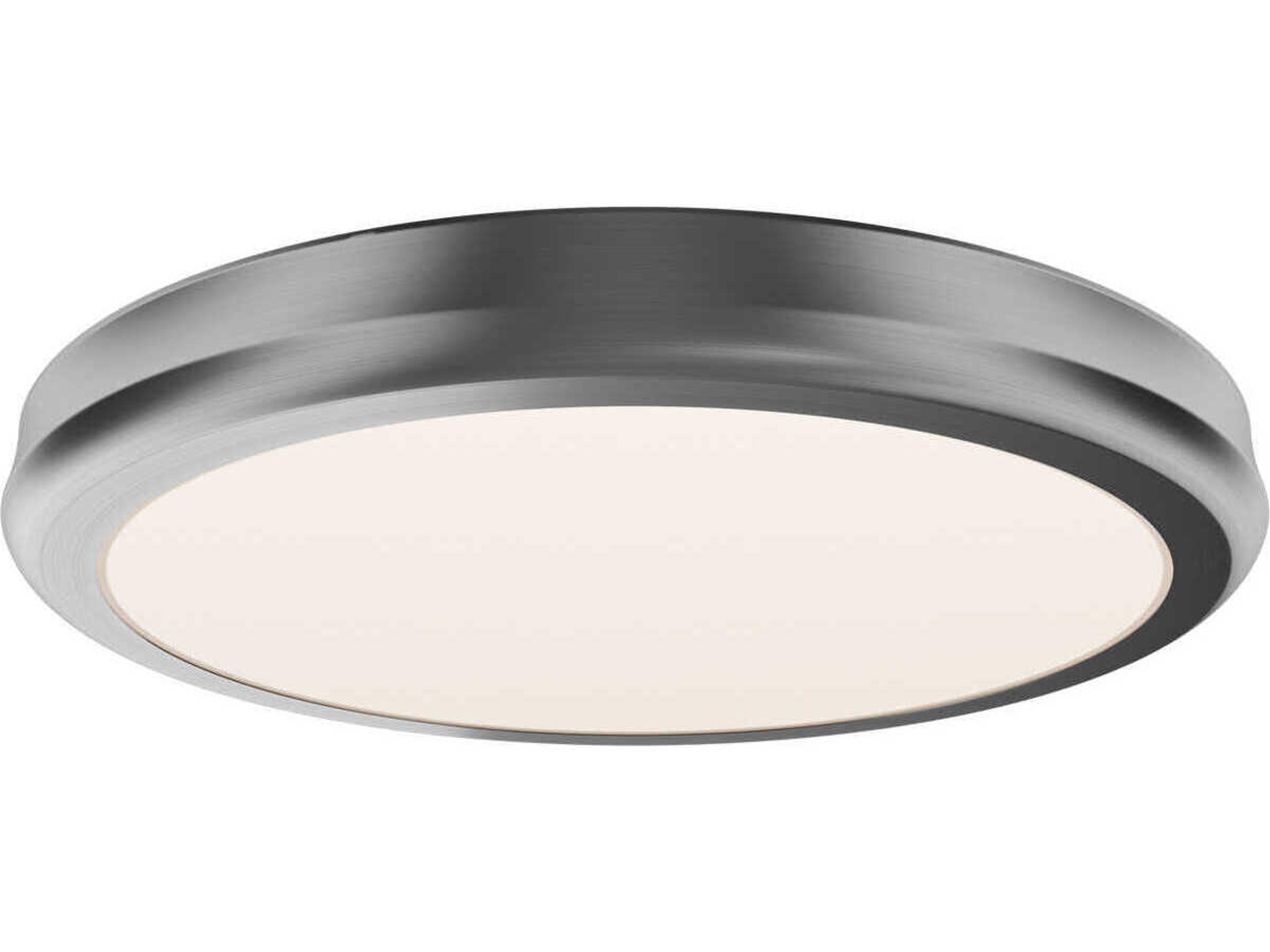 Parthenon 1-Light Brushed Nickel Round Flush Mount