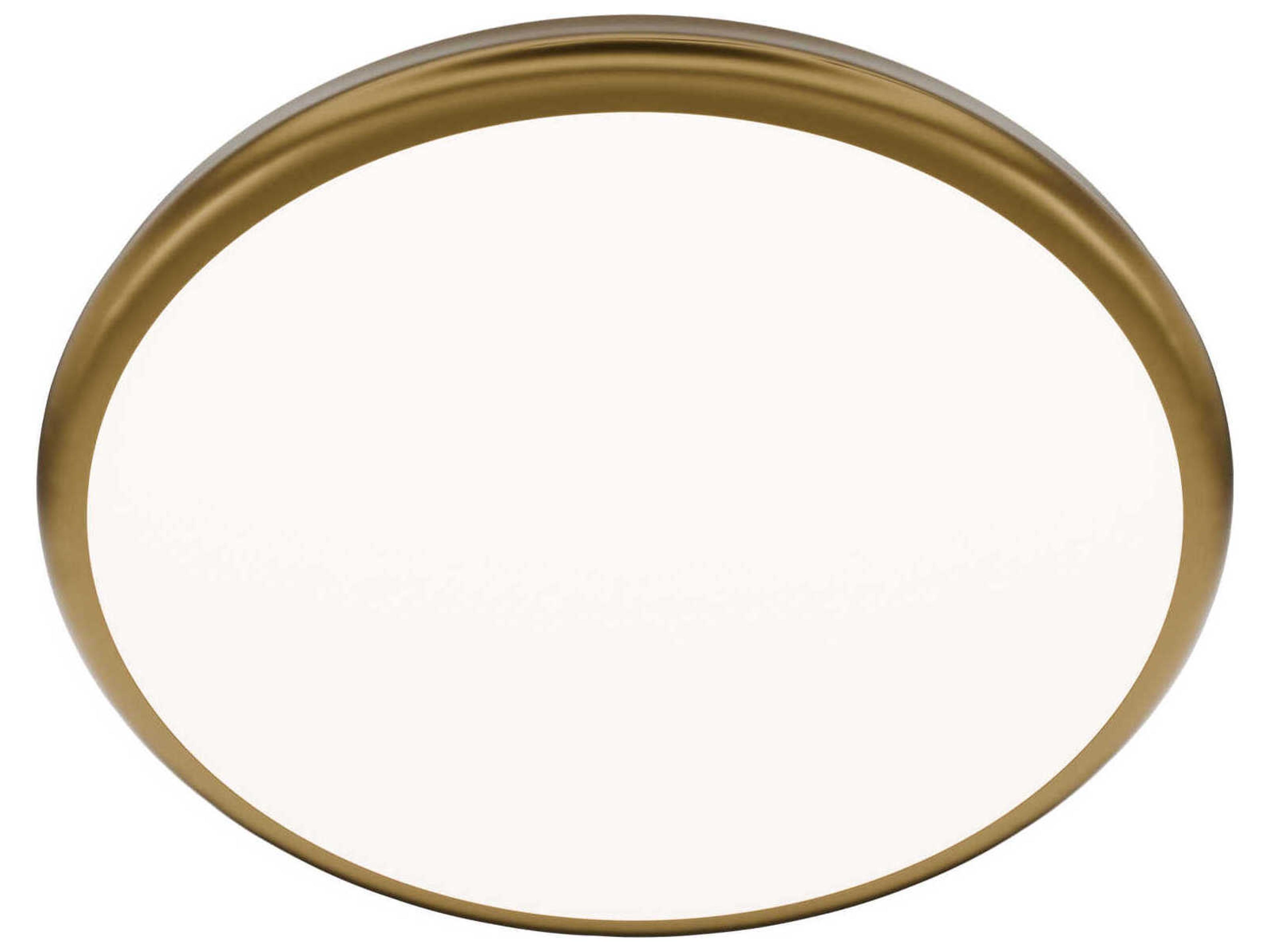 Parthenon 1-Light Aged Brass Round Flush Mount