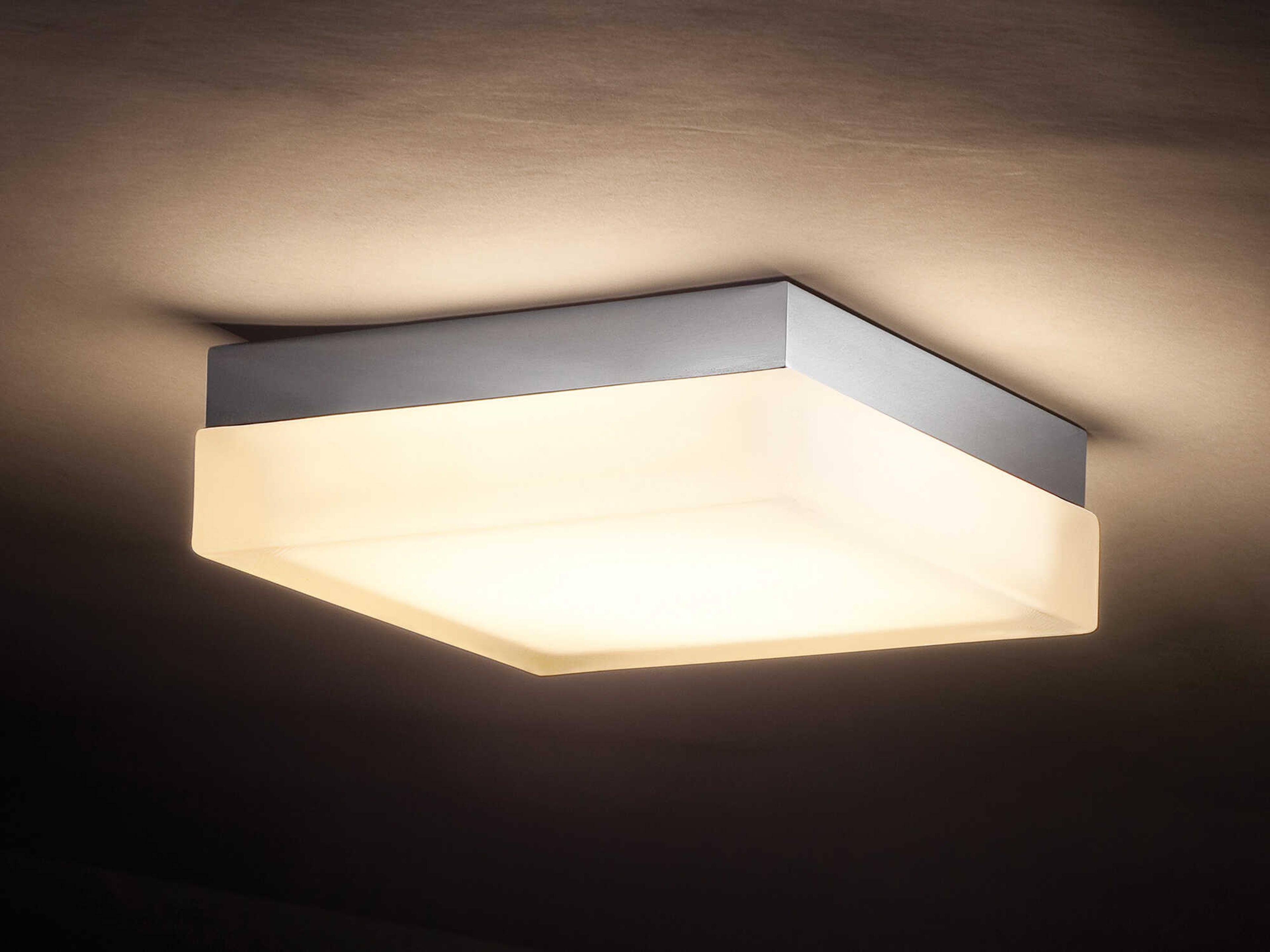 dweLED by WAC Lighting Dice 1-Light Brushed Nickel Glass LED Flush Mount