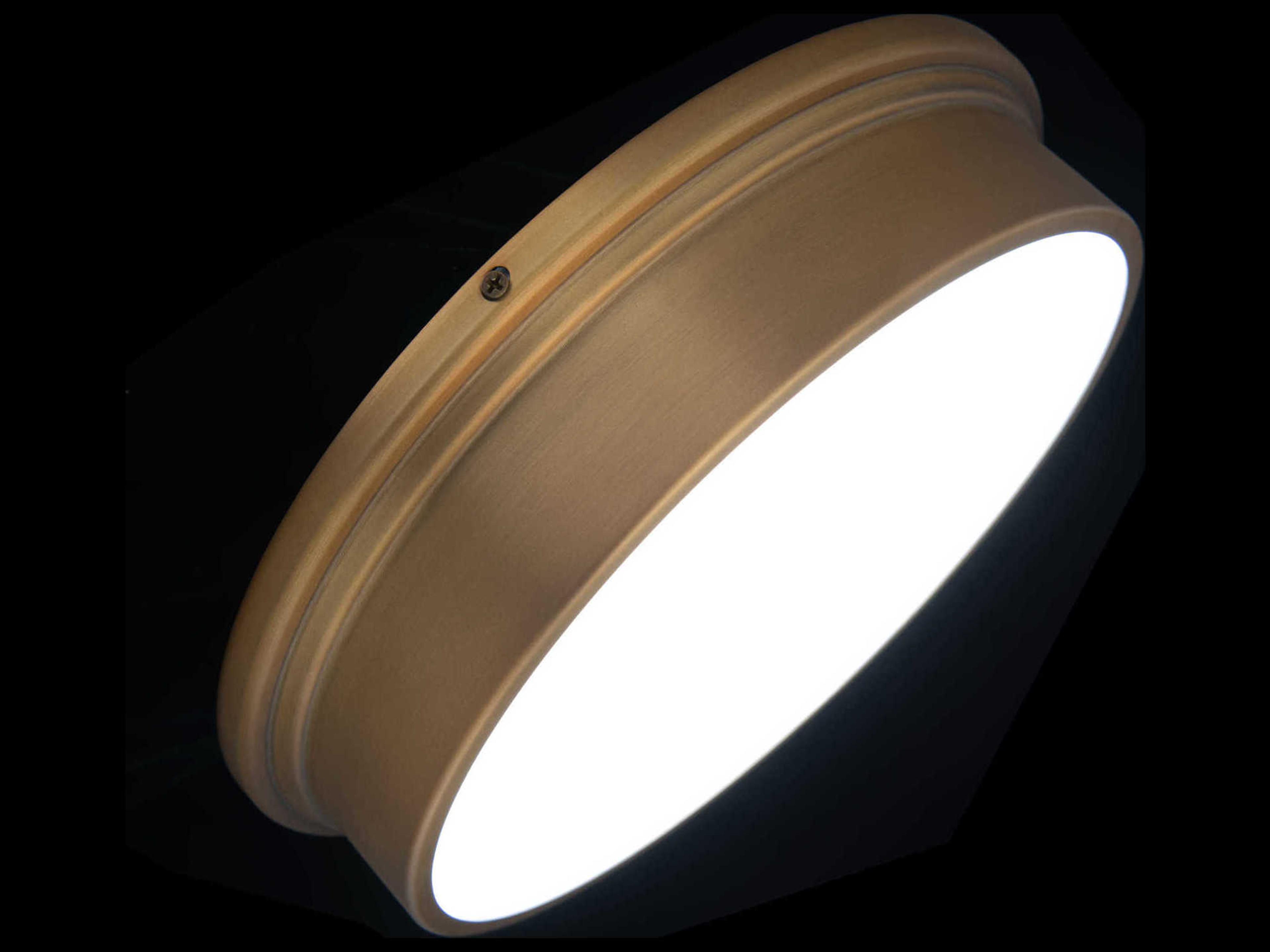 dweLED by WAC Lighting York 1-Light Aged Brass Glass LED Round Flush Mount