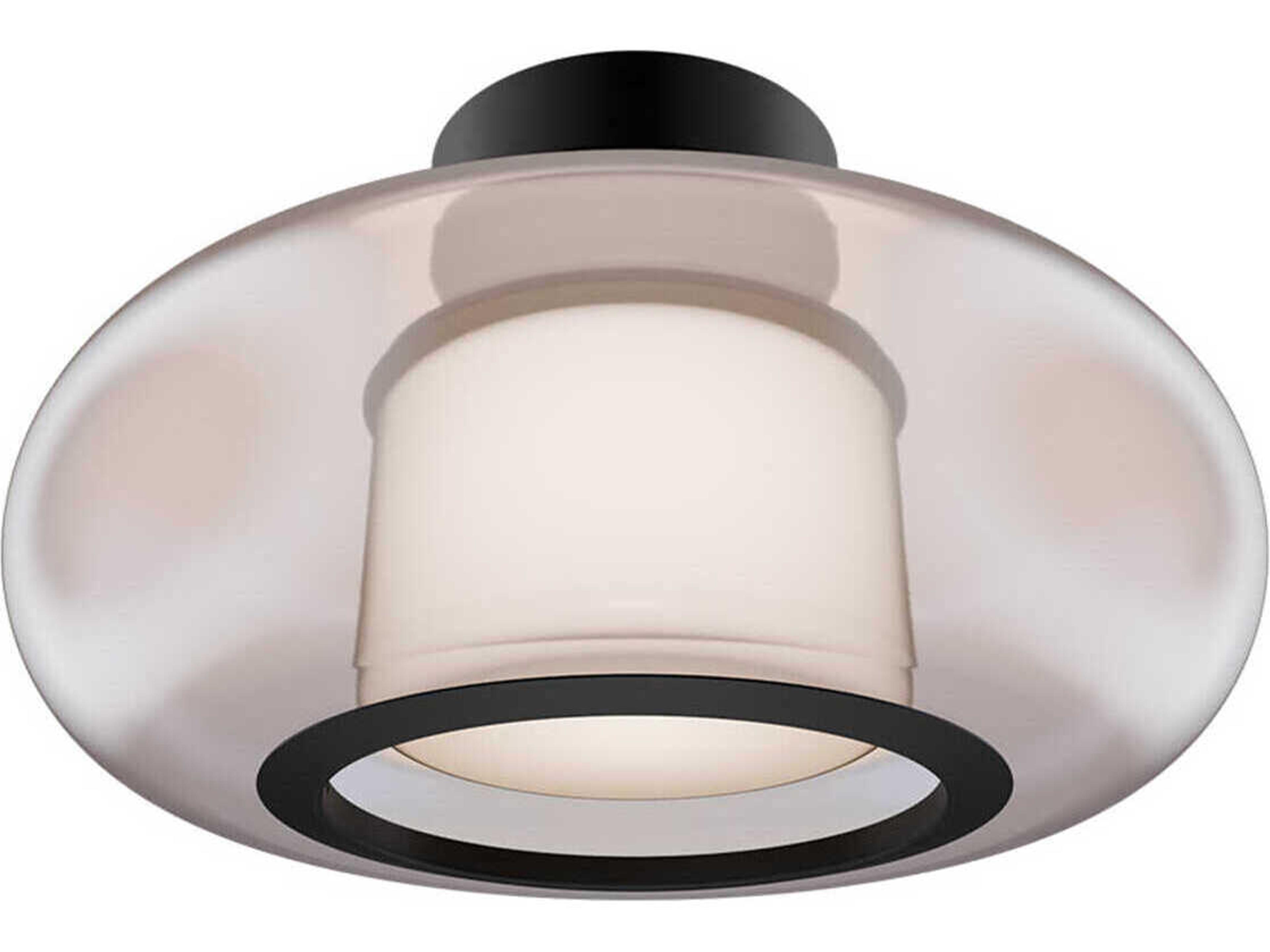 Doma 1-Light Black Round Flush Mount