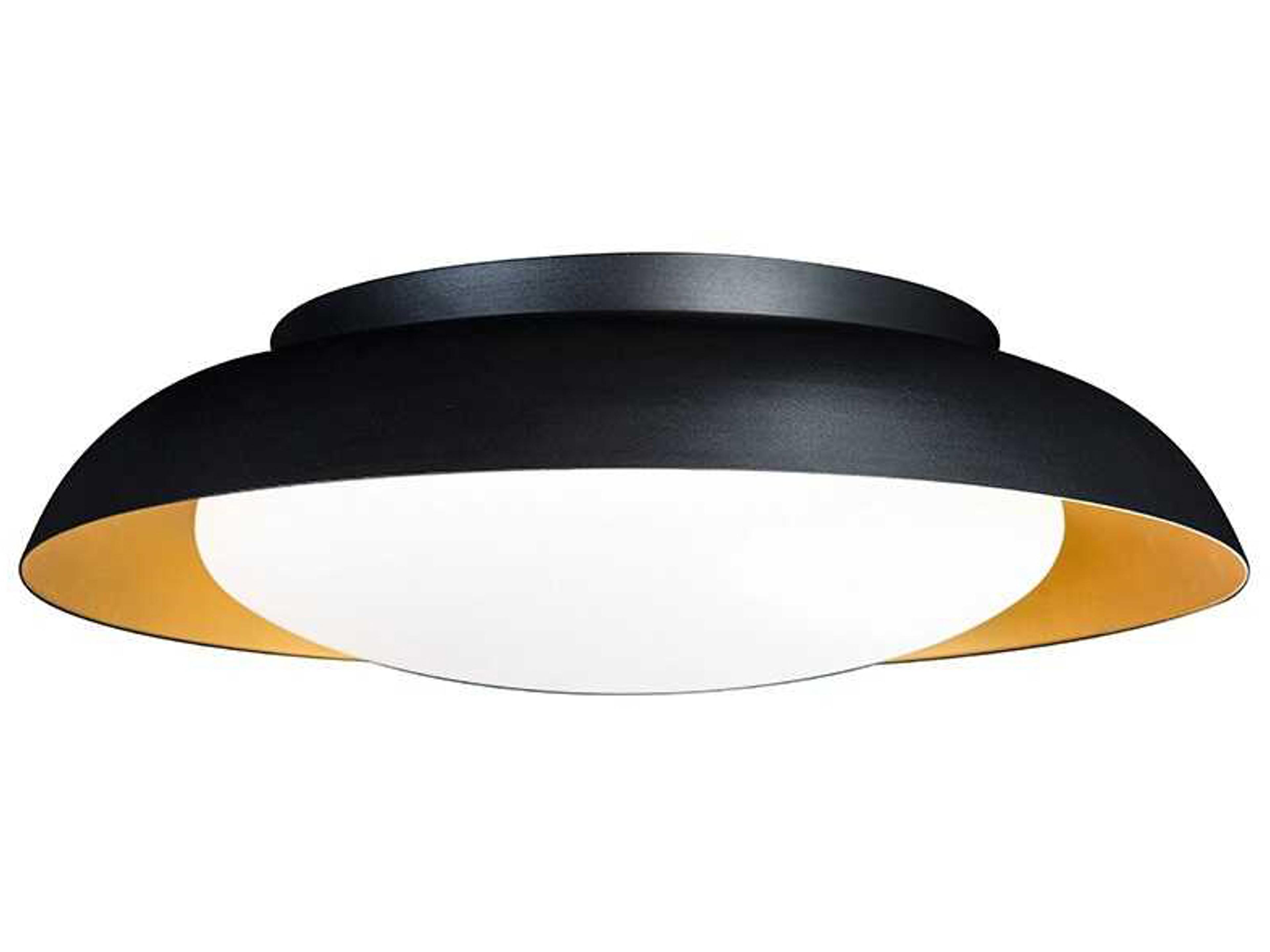dweLED Taurus LED Flush Mount Ceiling Light Black Gold Modern