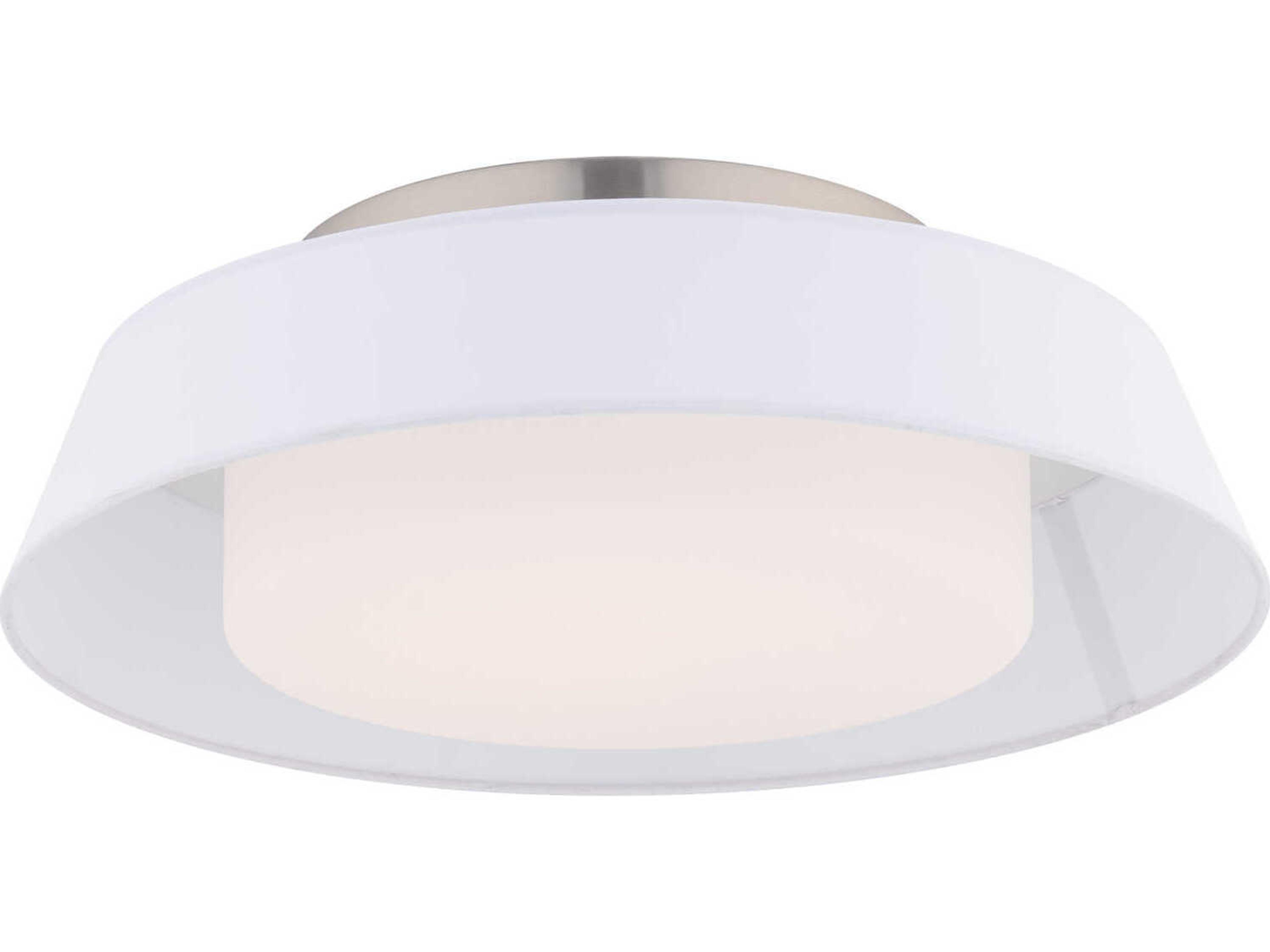Chapeau 1-Light White Drum Flush Mount