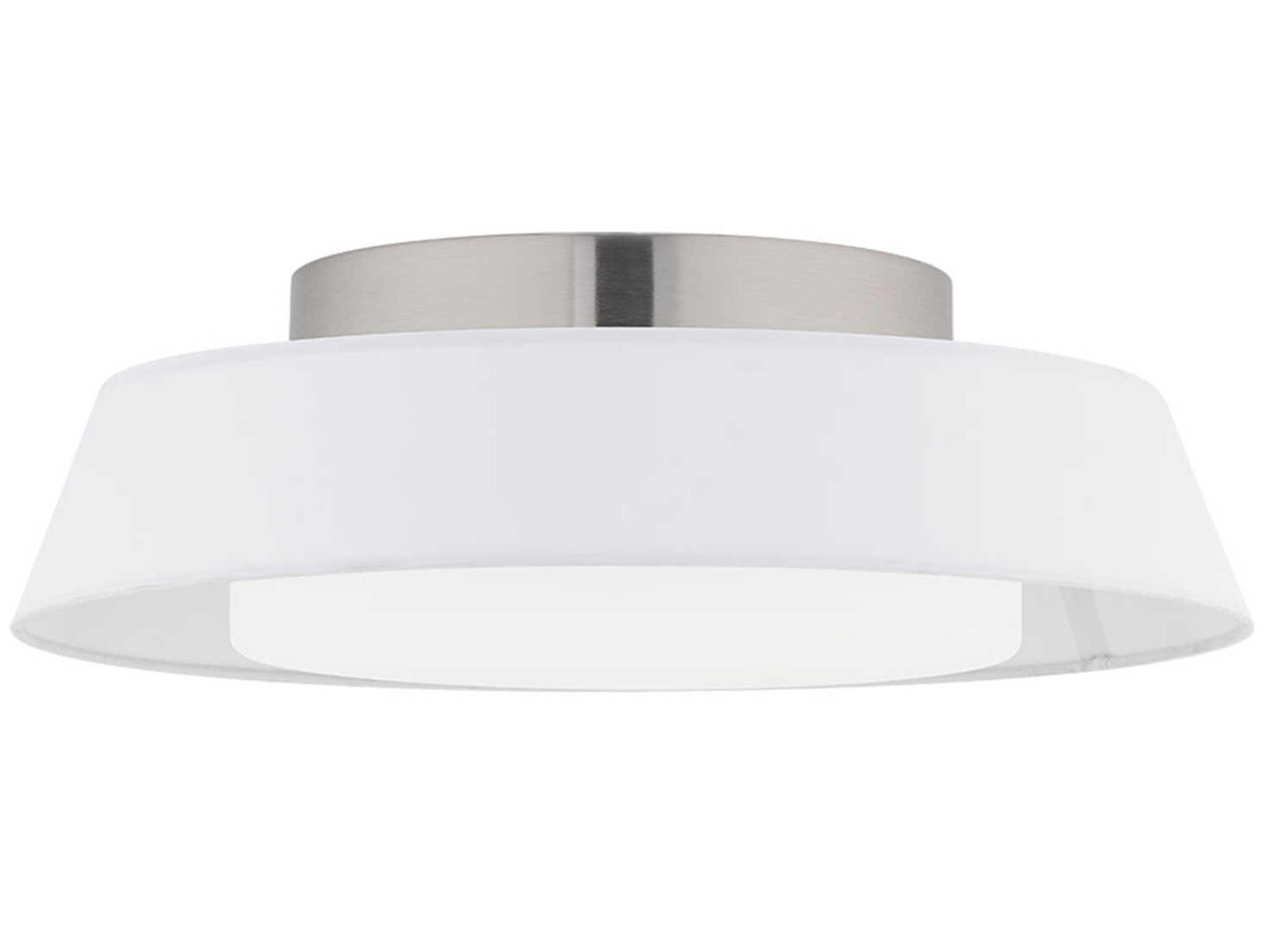 dweLED by WAC Lighting Chapeau 1-Light White Drum Flush Mount