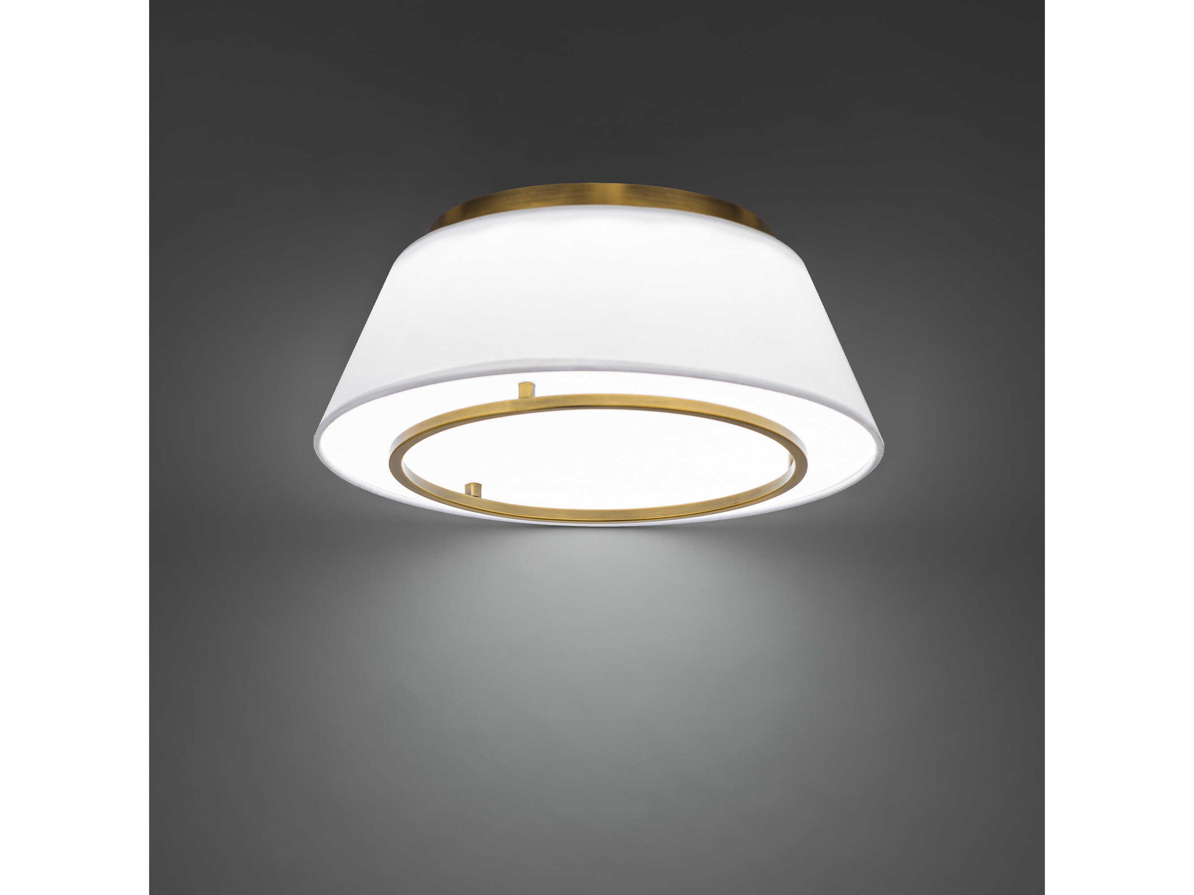 dweLED by WAC Lighting Hailey 1-Light Aged Brass LED Empire Flush Mount