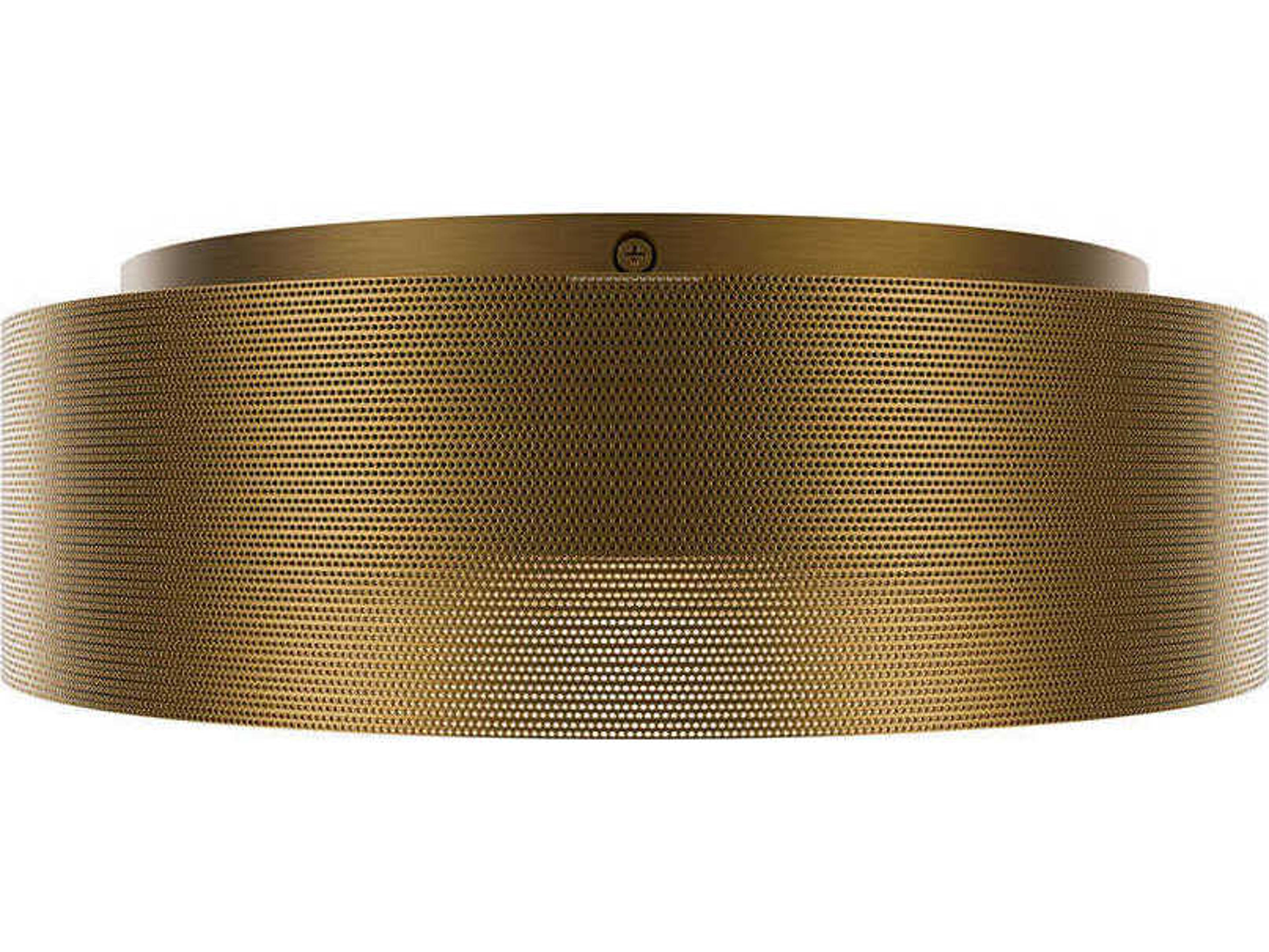 dweLED by WAC Lighting Grille 1-Light Aged Brass Round Flush Mount