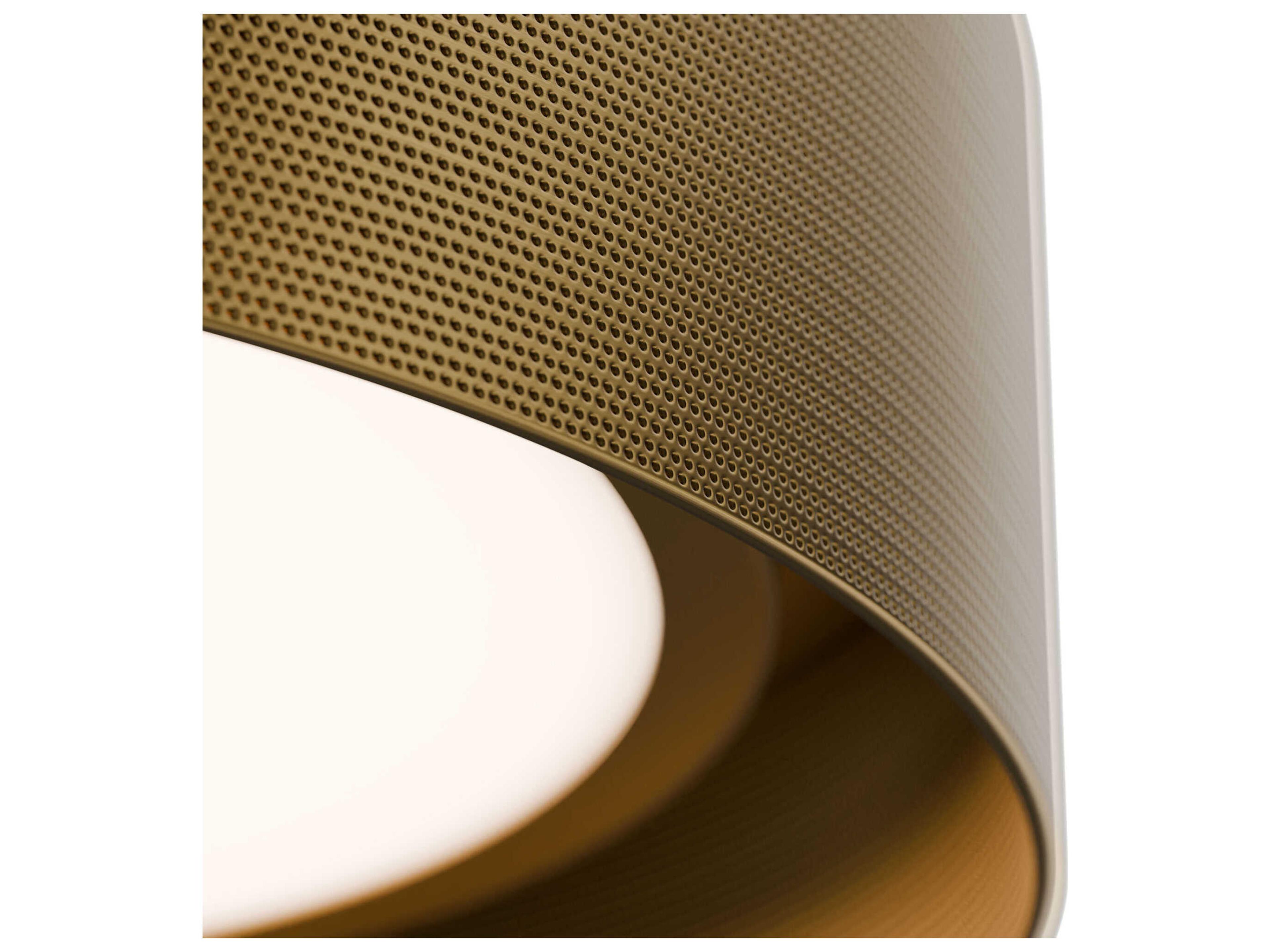 dweLED by WAC Lighting Grille 1-Light Aged Brass Round Flush Mount