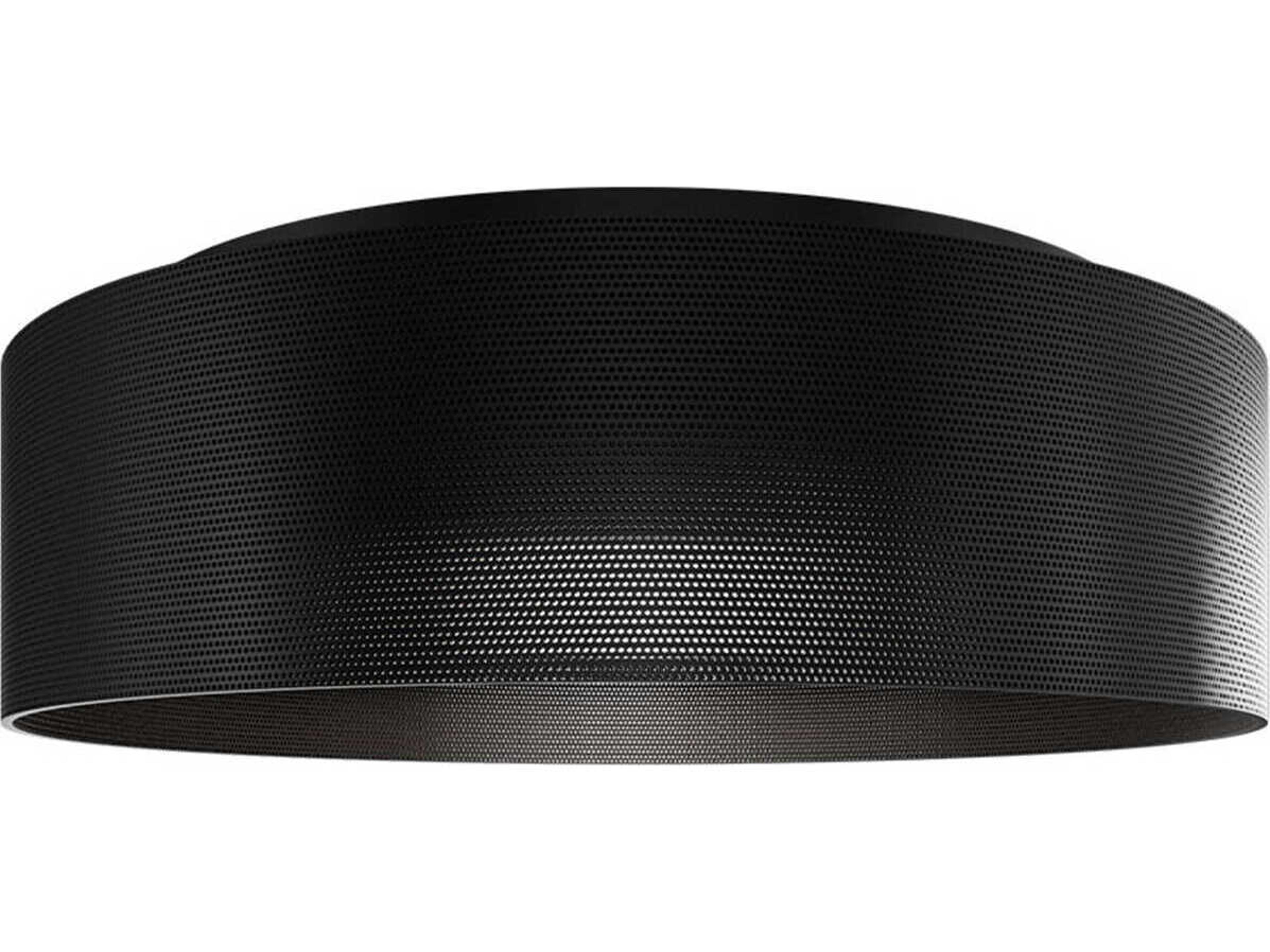 Grille 1-Light Black Round Flush Mount