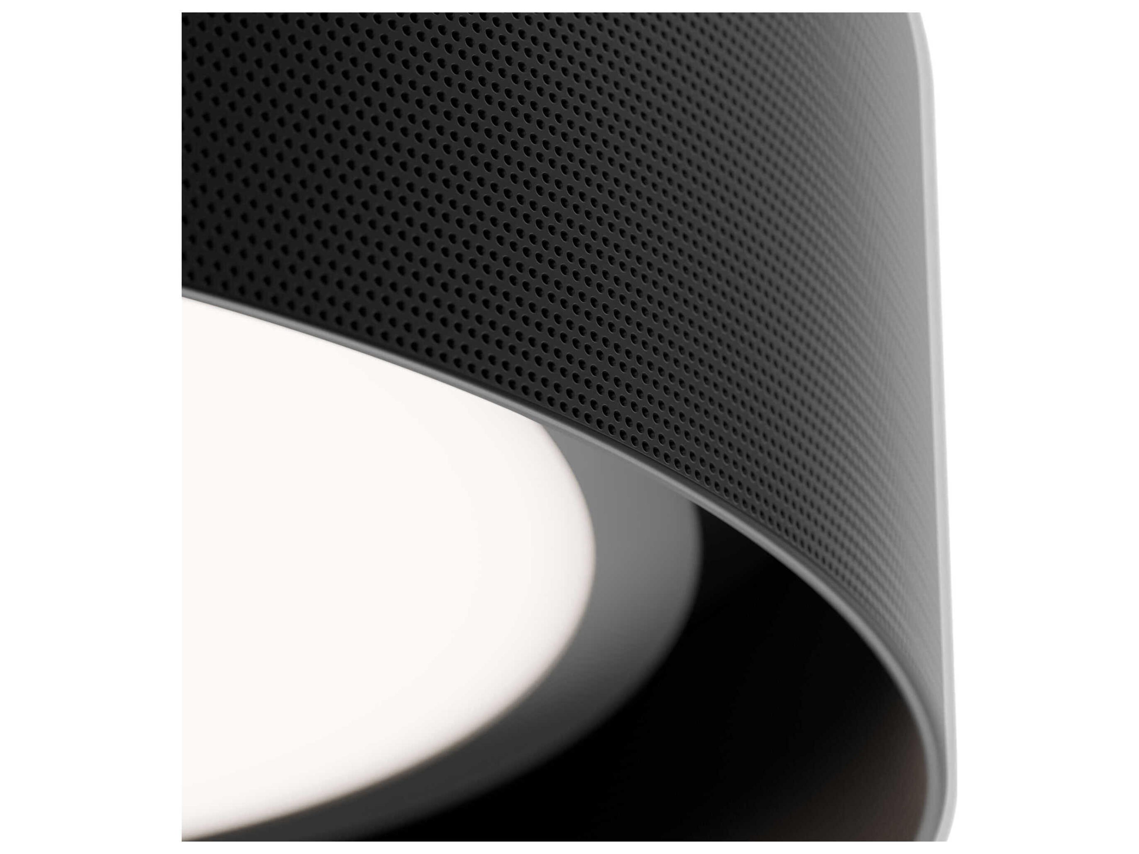 dweLED by WAC Lighting Grille 1-Light Black Round Flush Mount