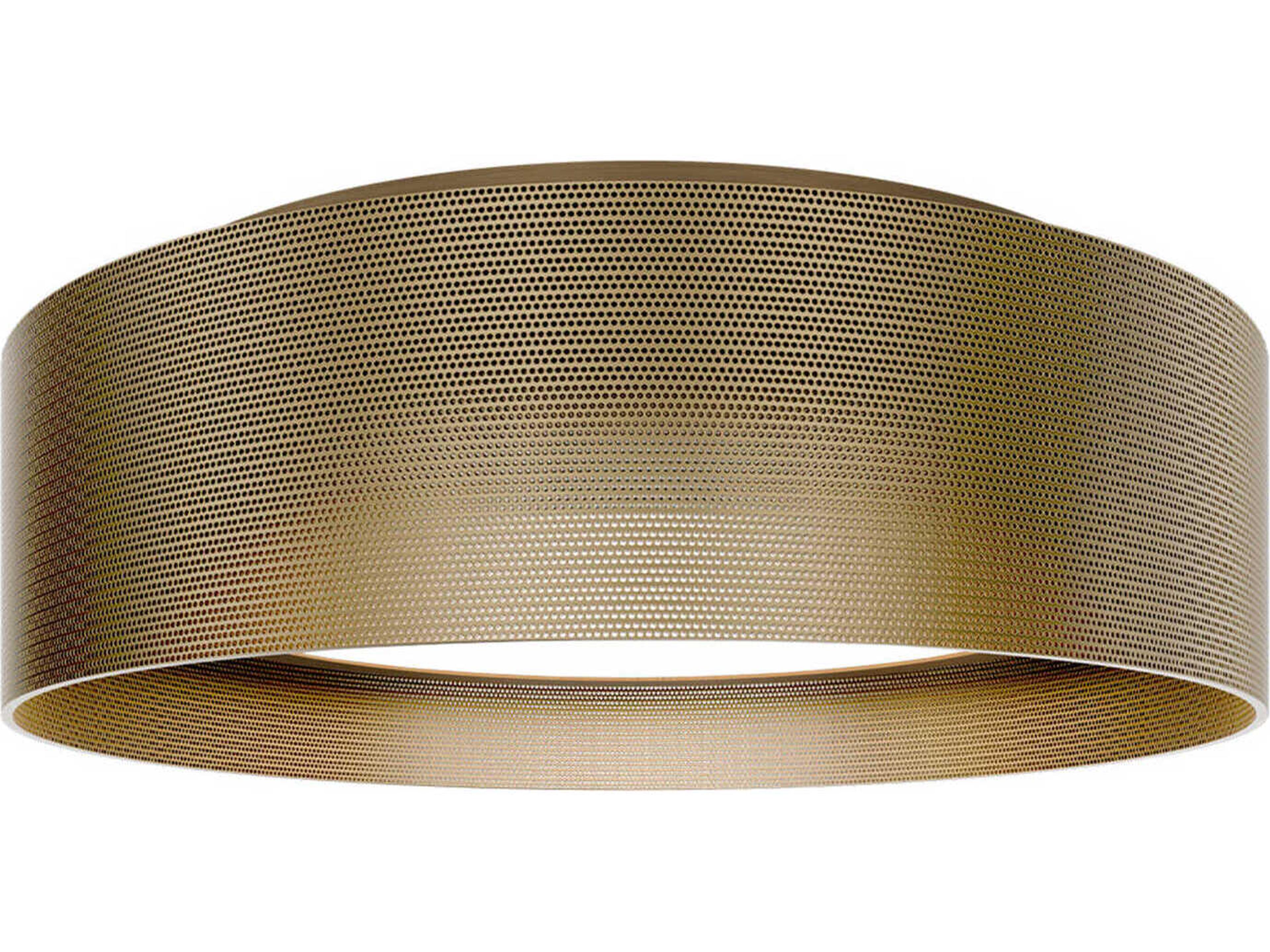 dweLED by WAC Lighting Grille 1-Light Aged Brass Round Flush Mount