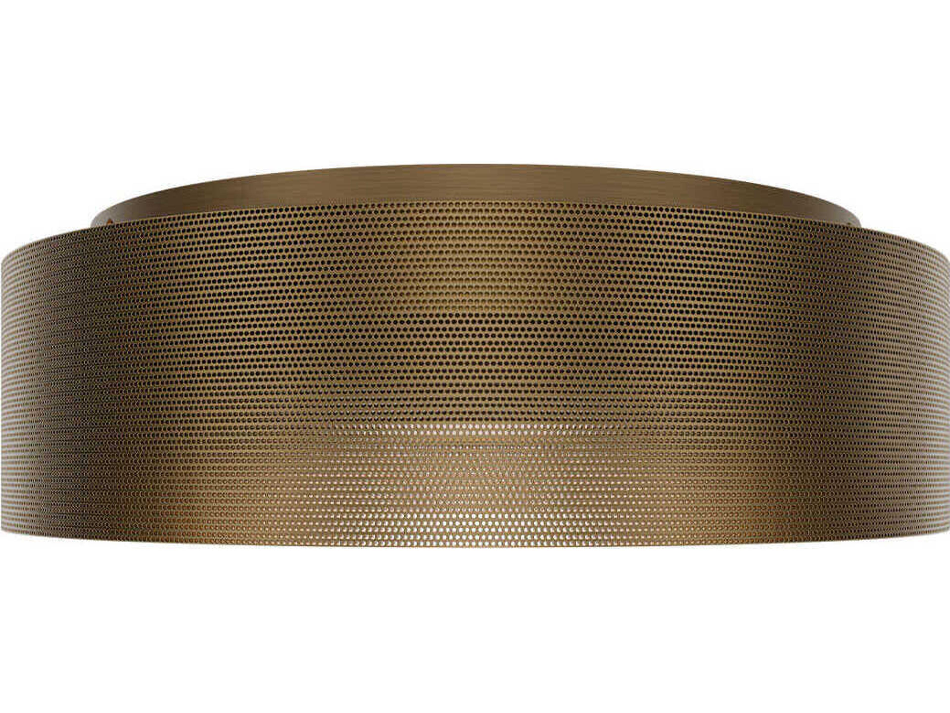 dweLED by WAC Lighting Grille 1-Light Aged Brass Round Flush Mount