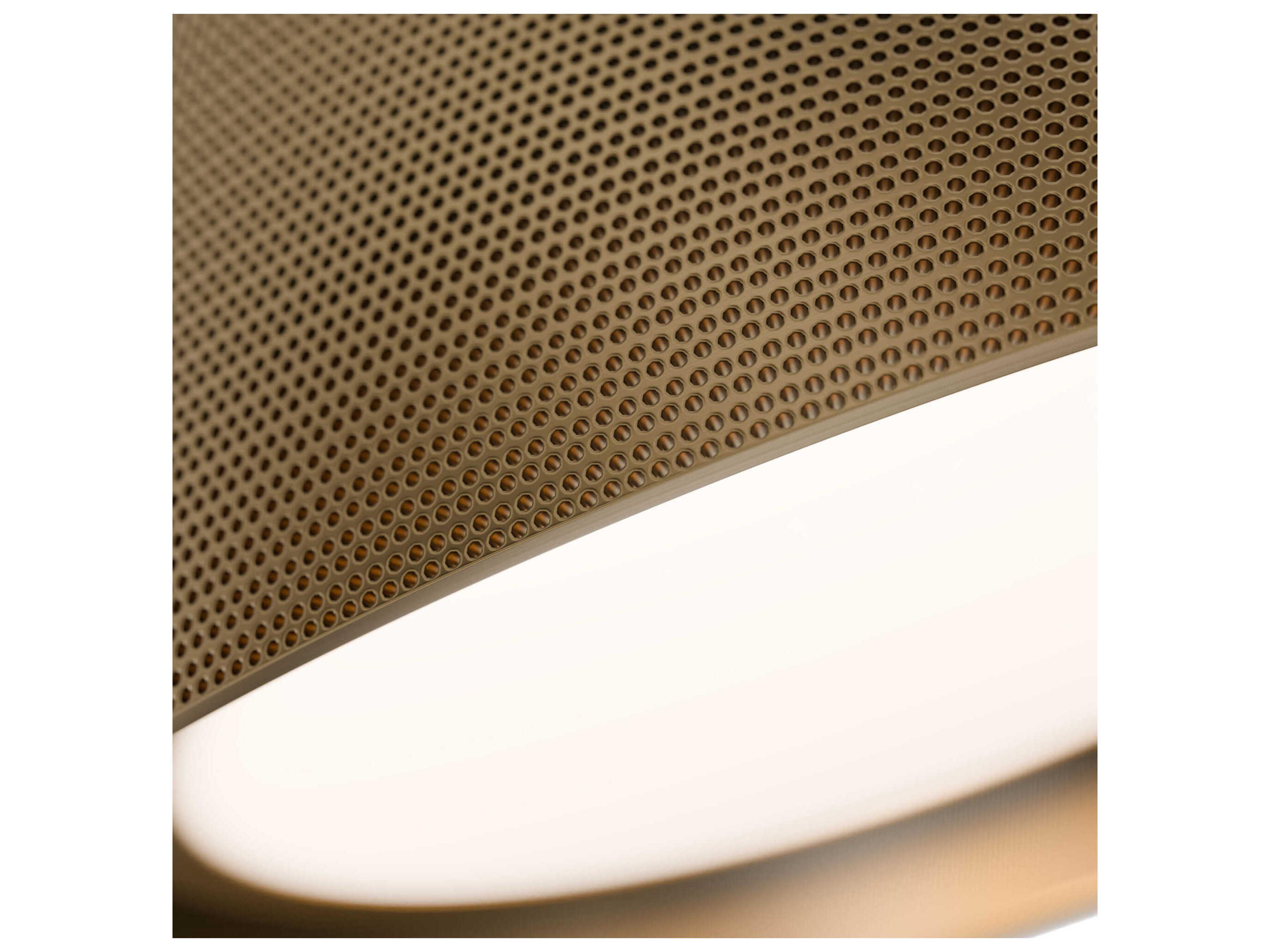 dweLED by WAC Lighting Grille 1-Light Aged Brass Round Flush Mount