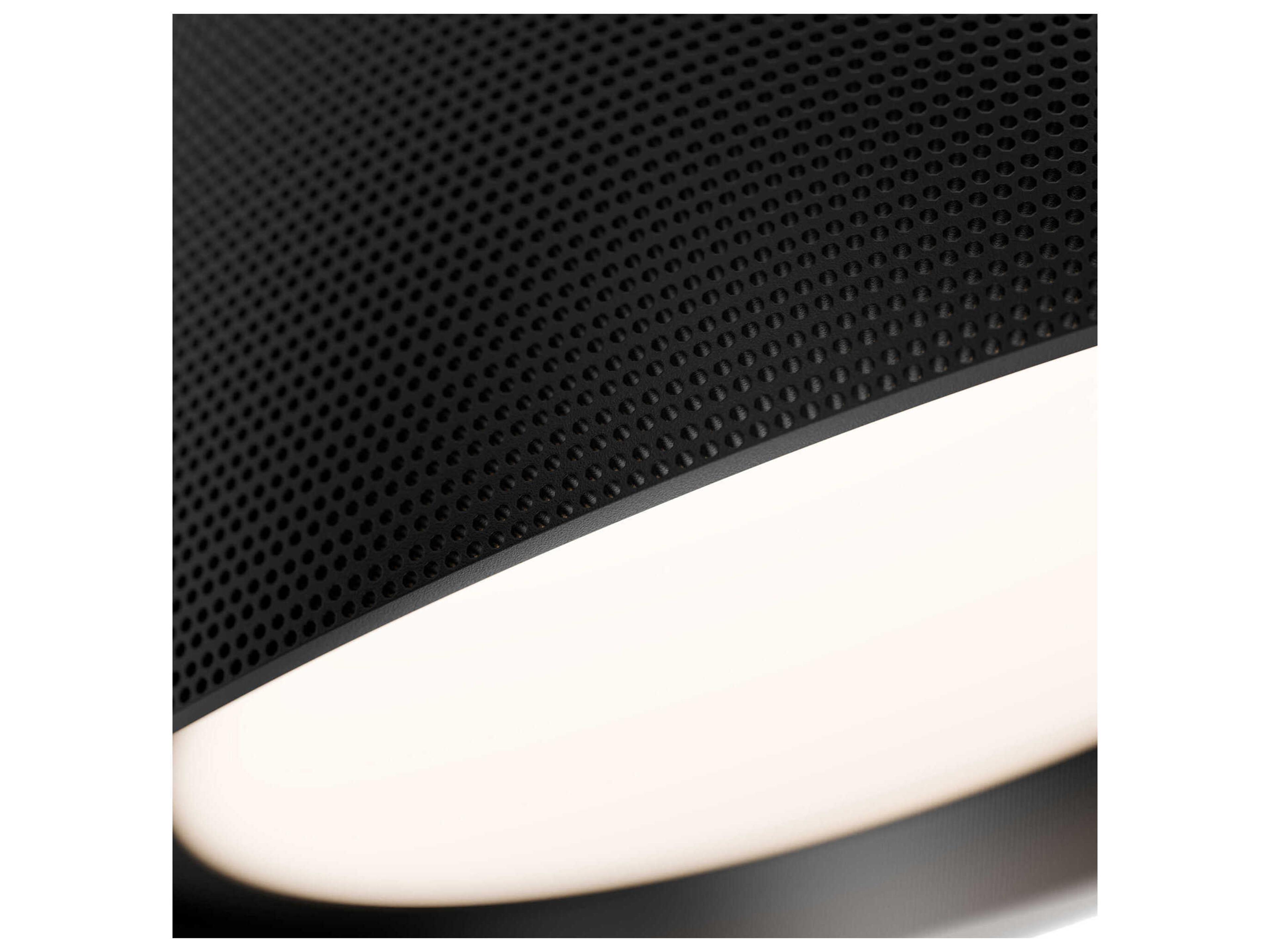 dweLED by WAC Lighting Grille 1-Light Black Round Flush Mount