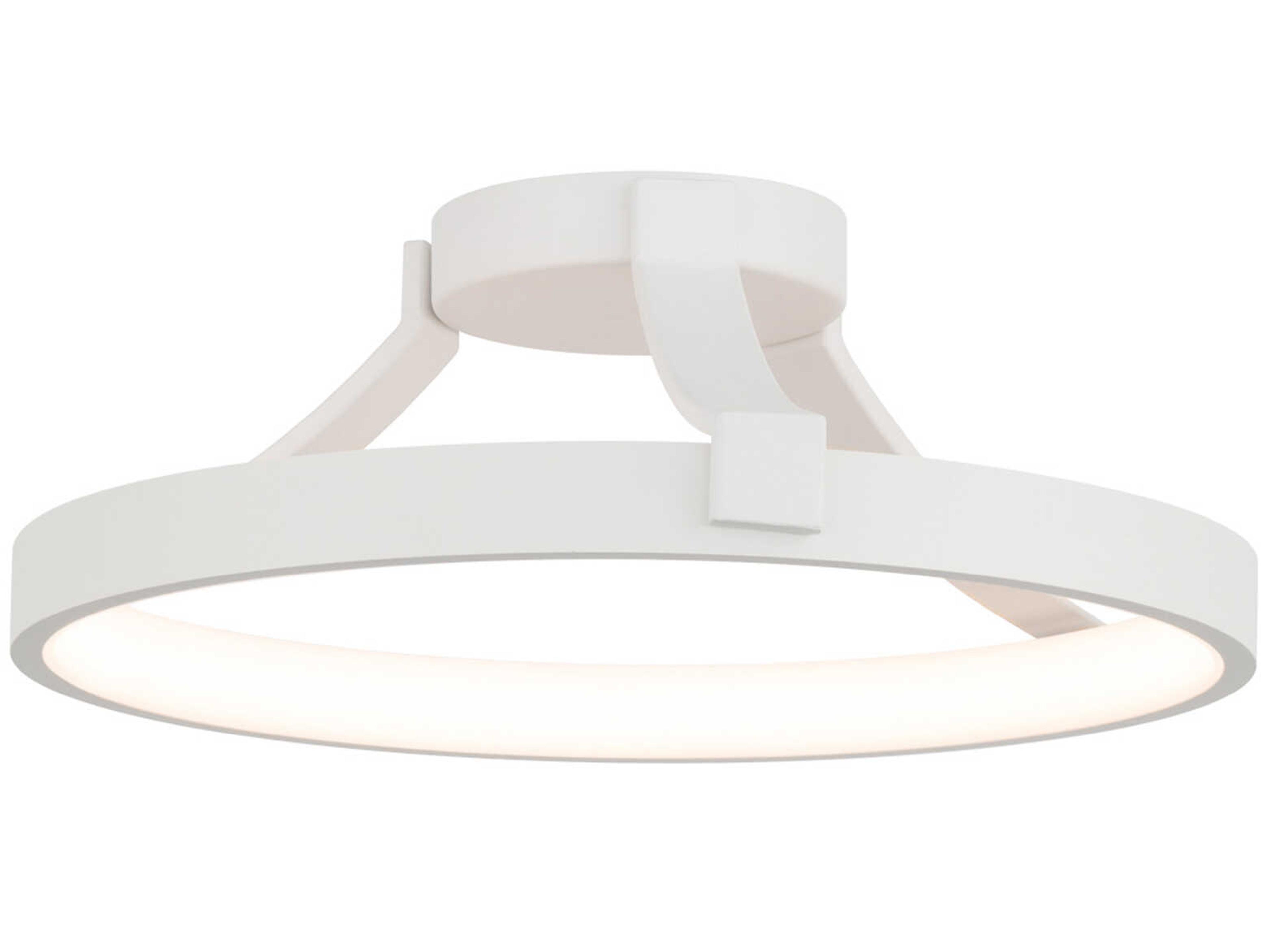 Chaucer 1-Light White LED Round Semi Flush Mount