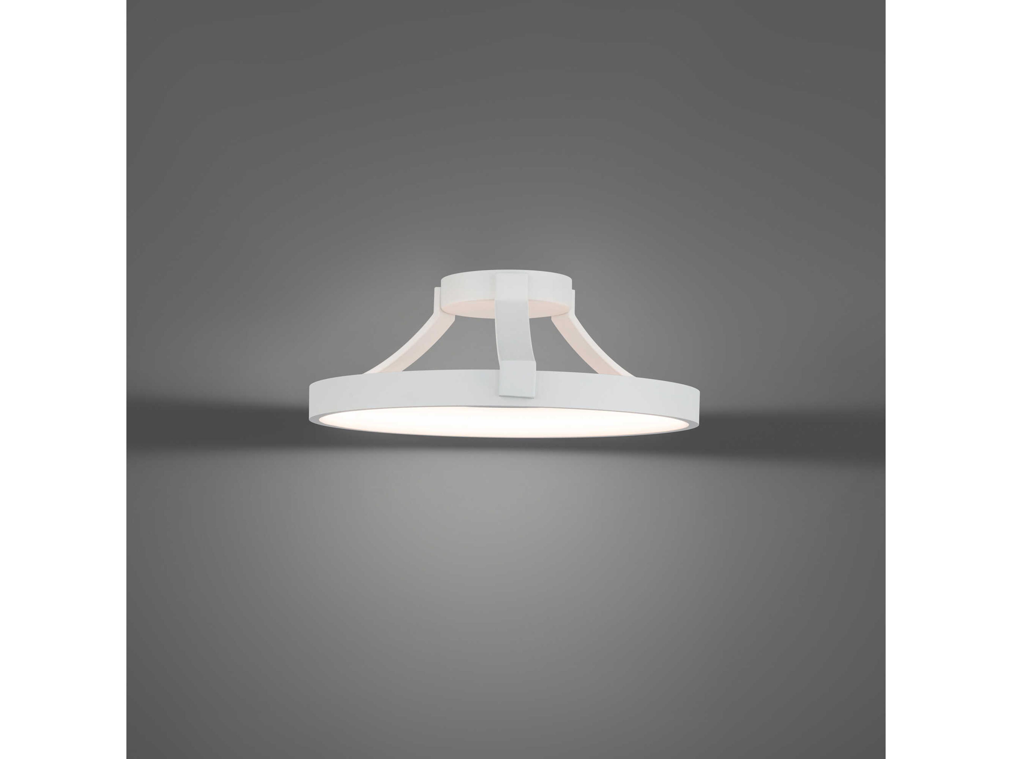 dweLED by WAC Lighting Chaucer 1-Light White LED Round Semi Flush Mount