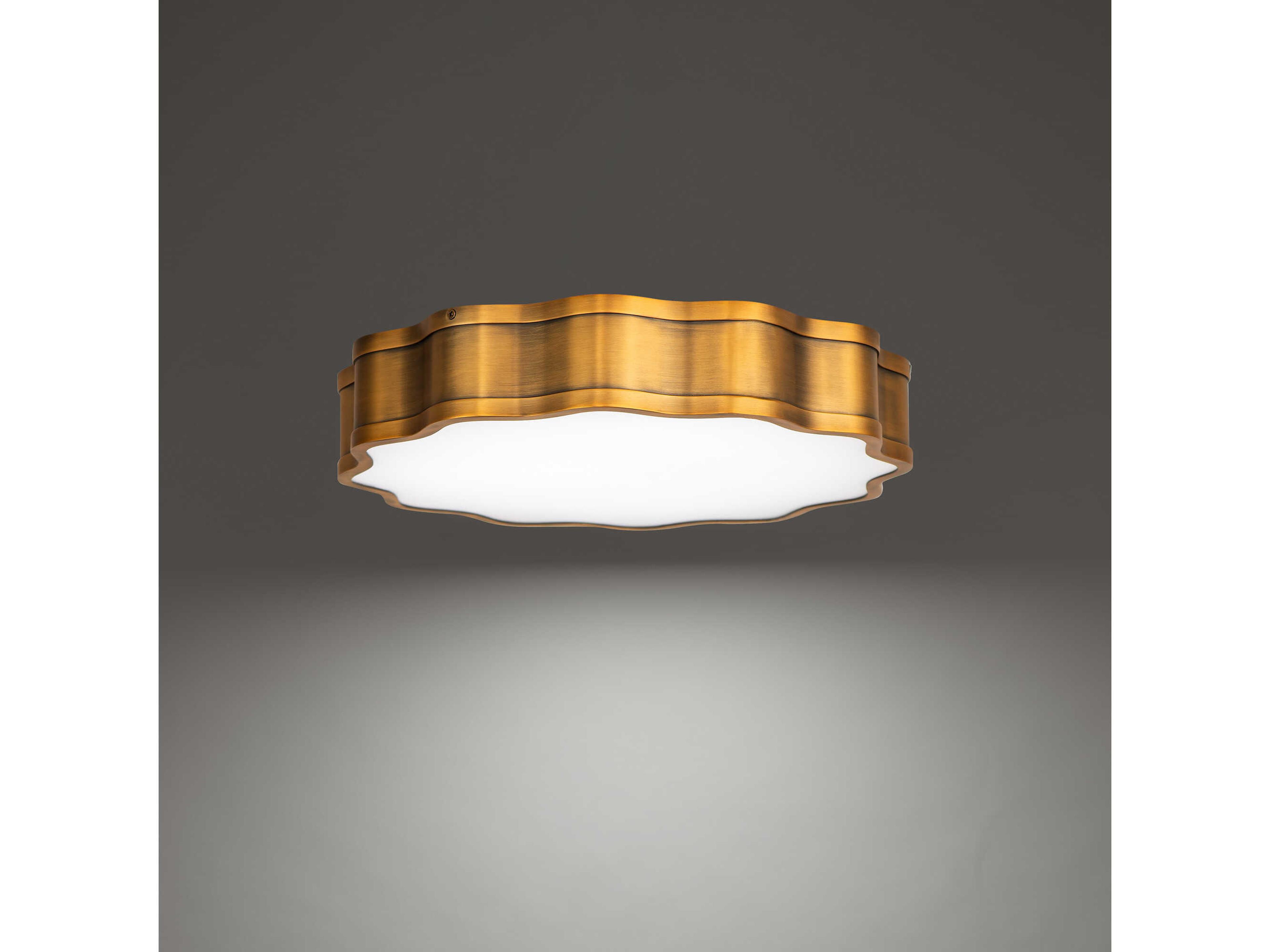 dweLED by WAC Lighting Vaughan 1-Light Aged Brass LED Bowl Round Flush Mount