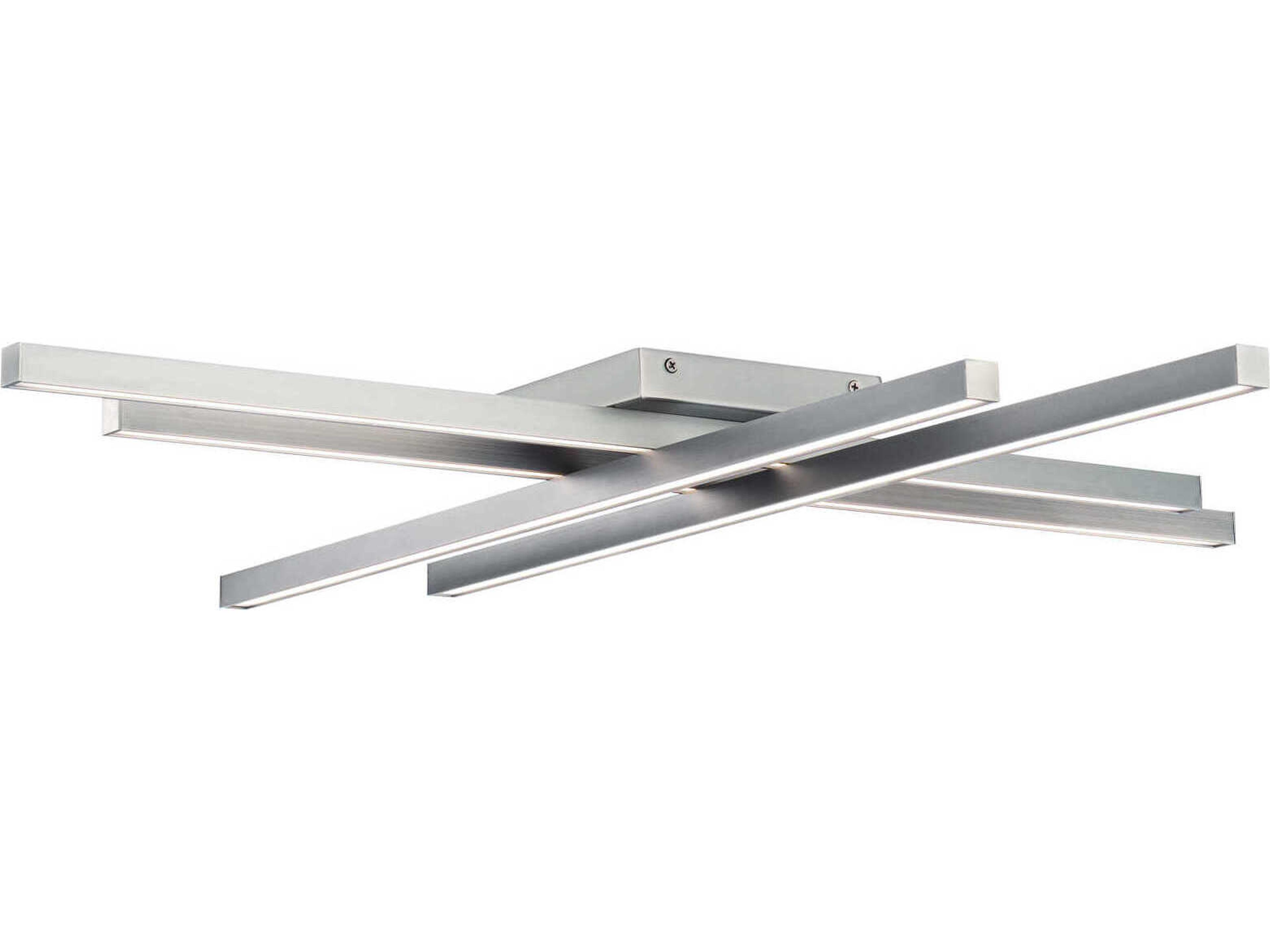 dweLED by WAC Lighting Parallax 1-Light Brushed Nickel LED Geometric Linear Flush Mount