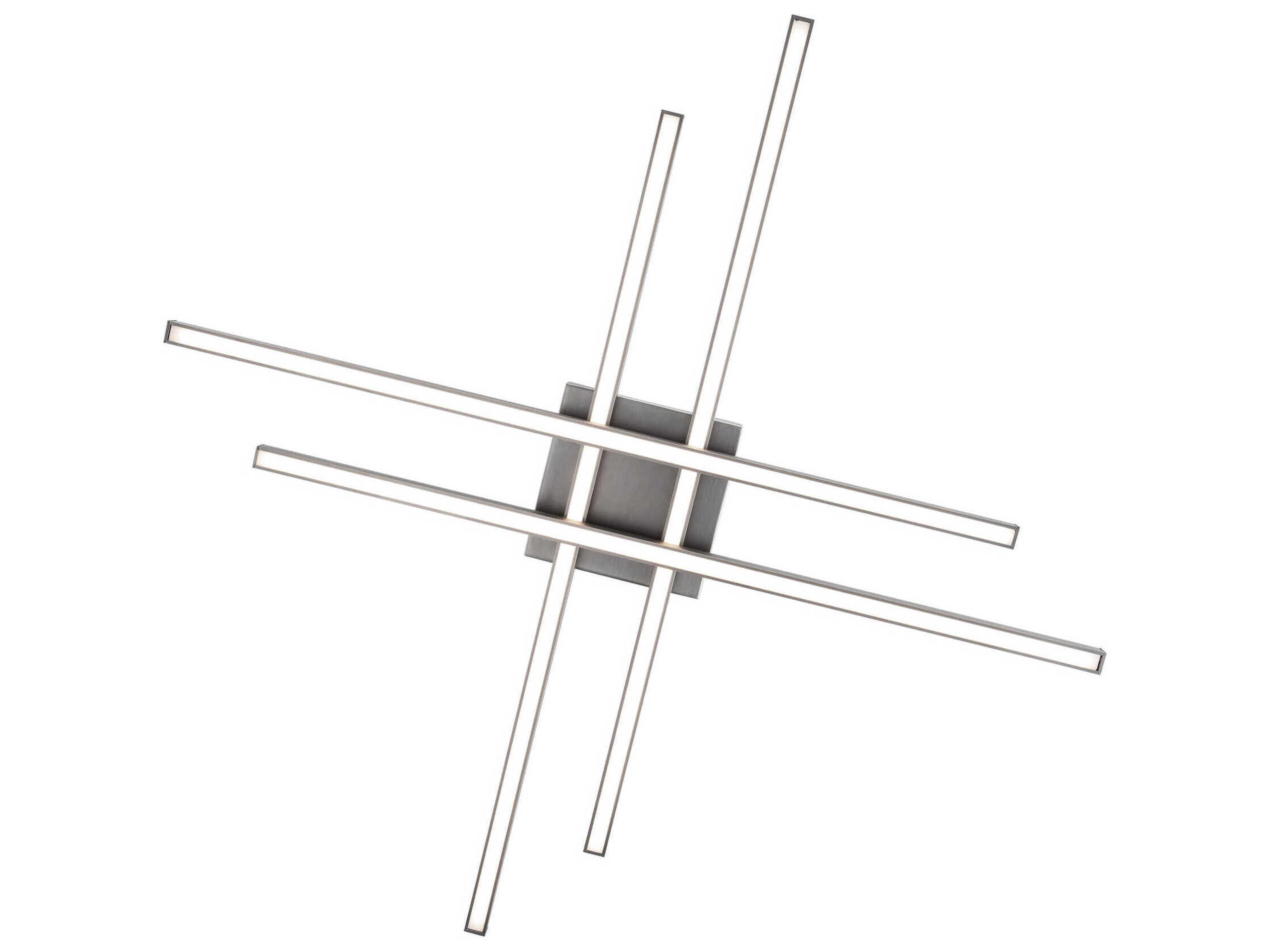 dweLED by WAC Lighting Parallax 1-Light Brushed Nickel LED Geometric Linear Flush Mount