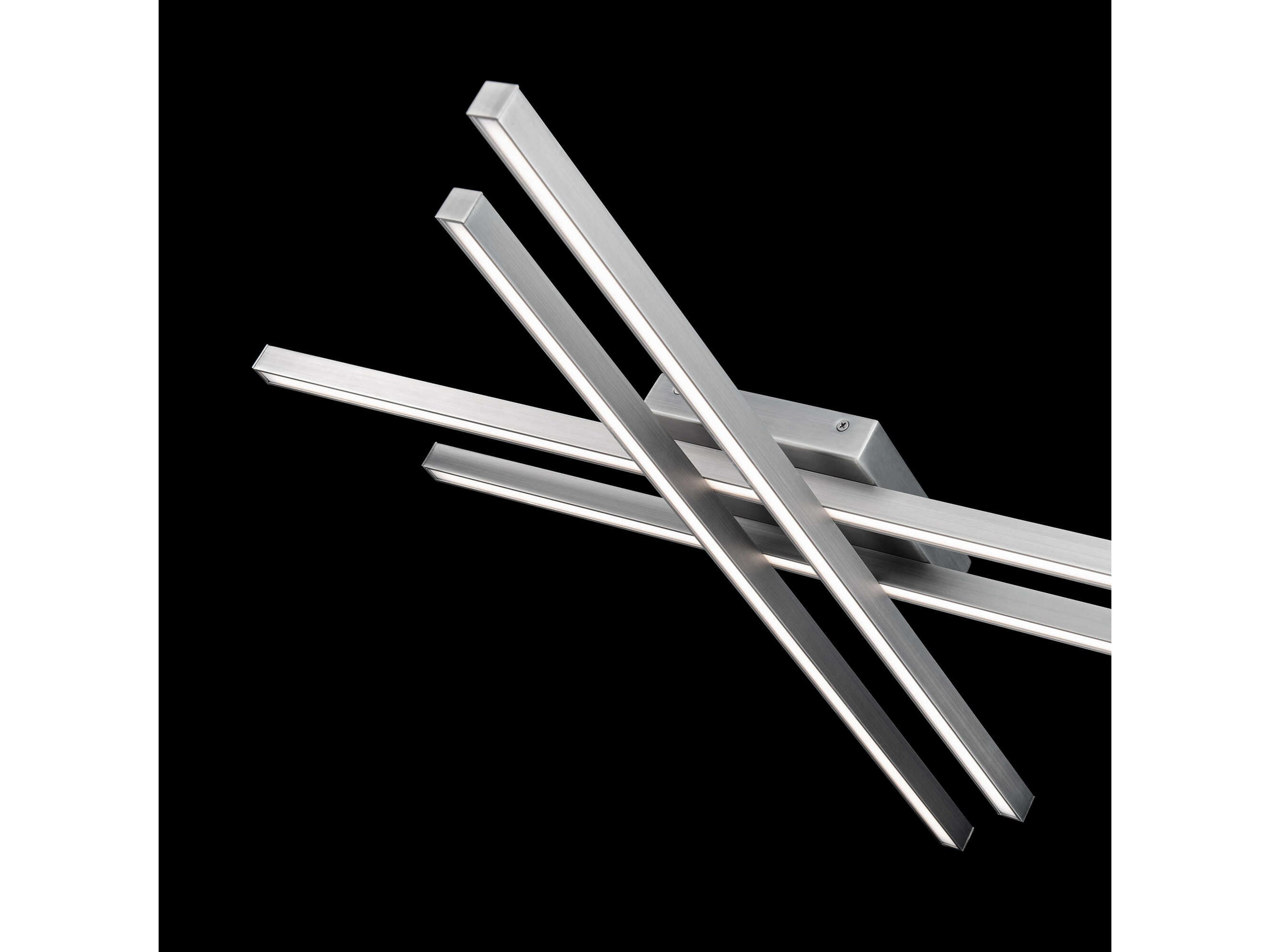 dweLED by WAC Lighting Parallax 1-Light Brushed Nickel LED Geometric Linear Flush Mount