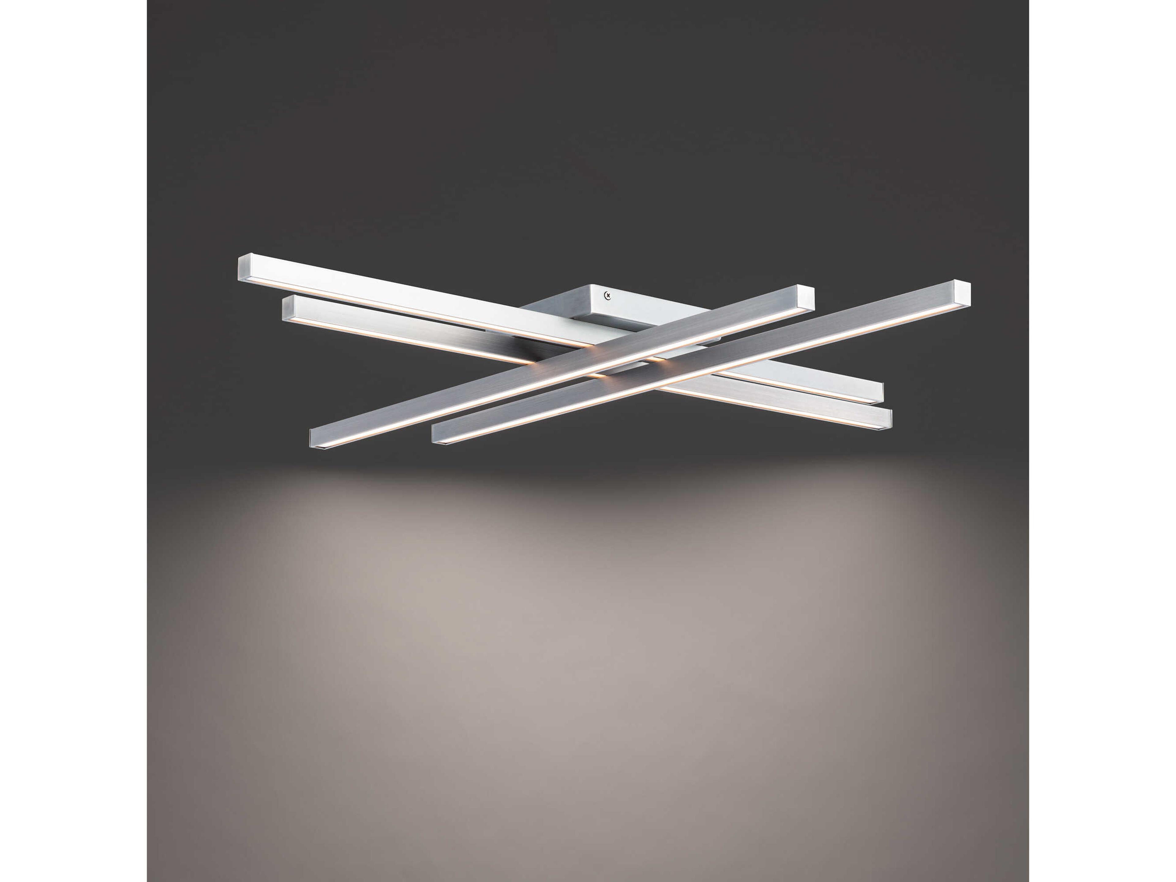 dweLED by WAC Lighting Parallax 1-Light Brushed Nickel LED Geometric Linear Flush Mount