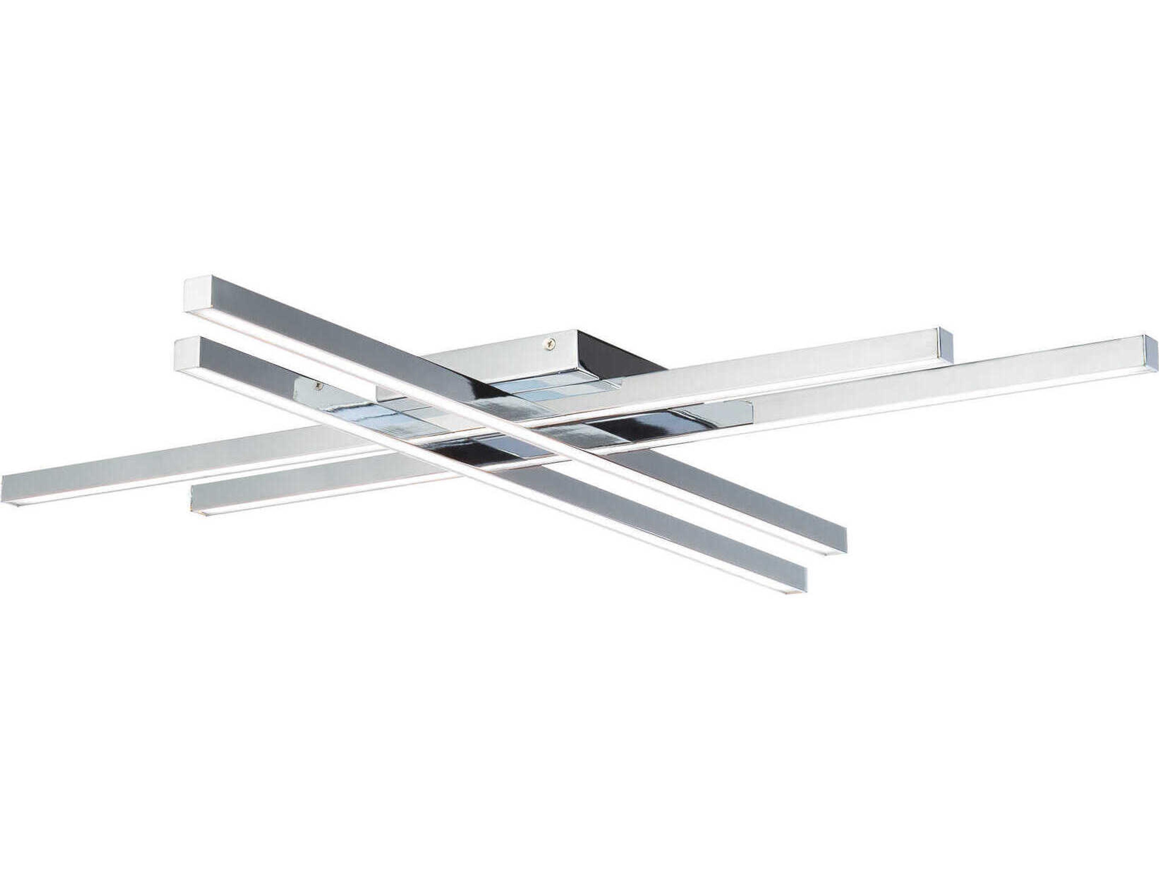 dweLED by WAC Lighting Parallax 1-Light Chrome LED Geometric Linear Flush Mount