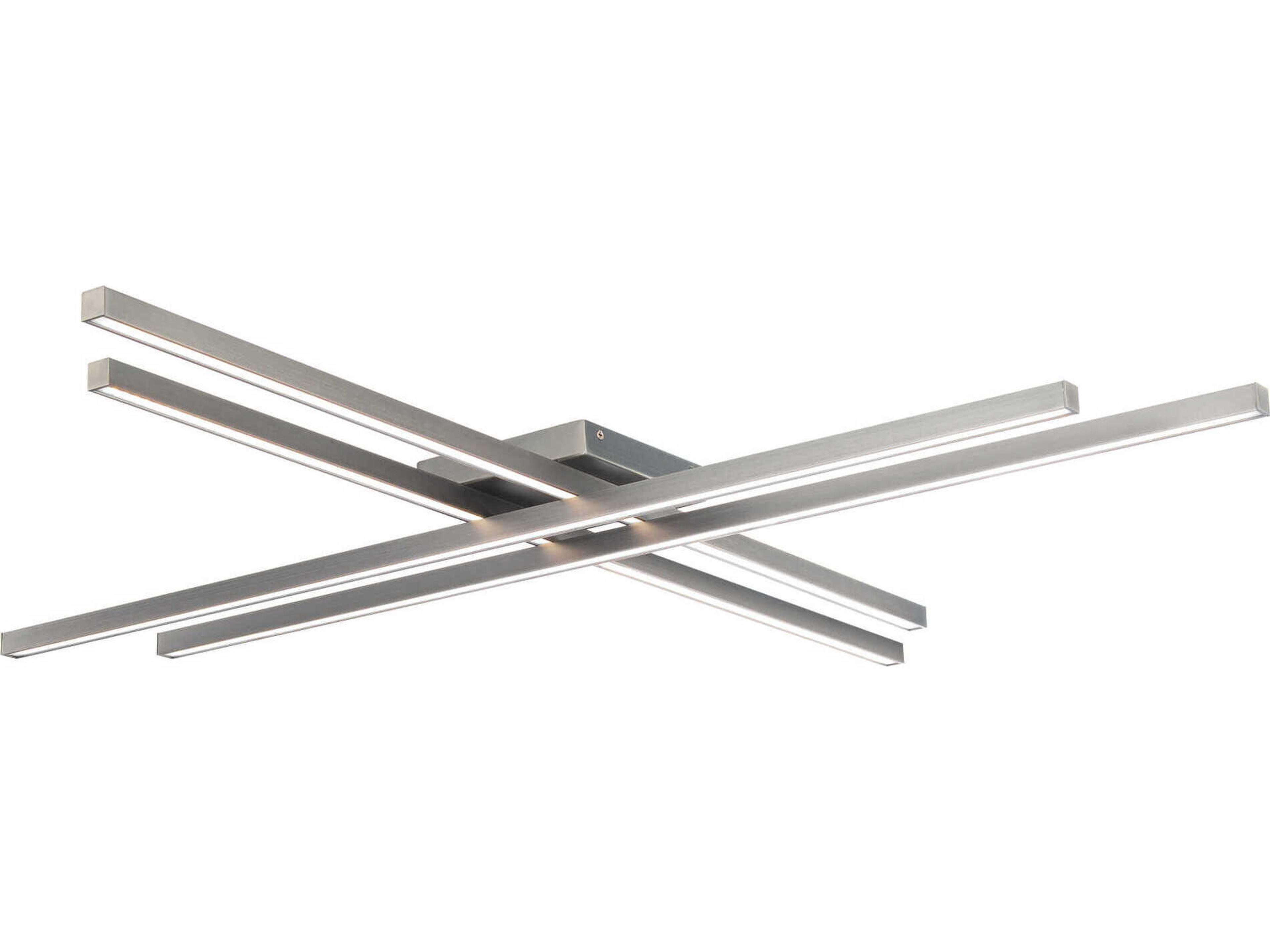 dweLED by WAC Lighting Parallax 1-Light Brushed Nickel LED Geometric Linear Flush Mount