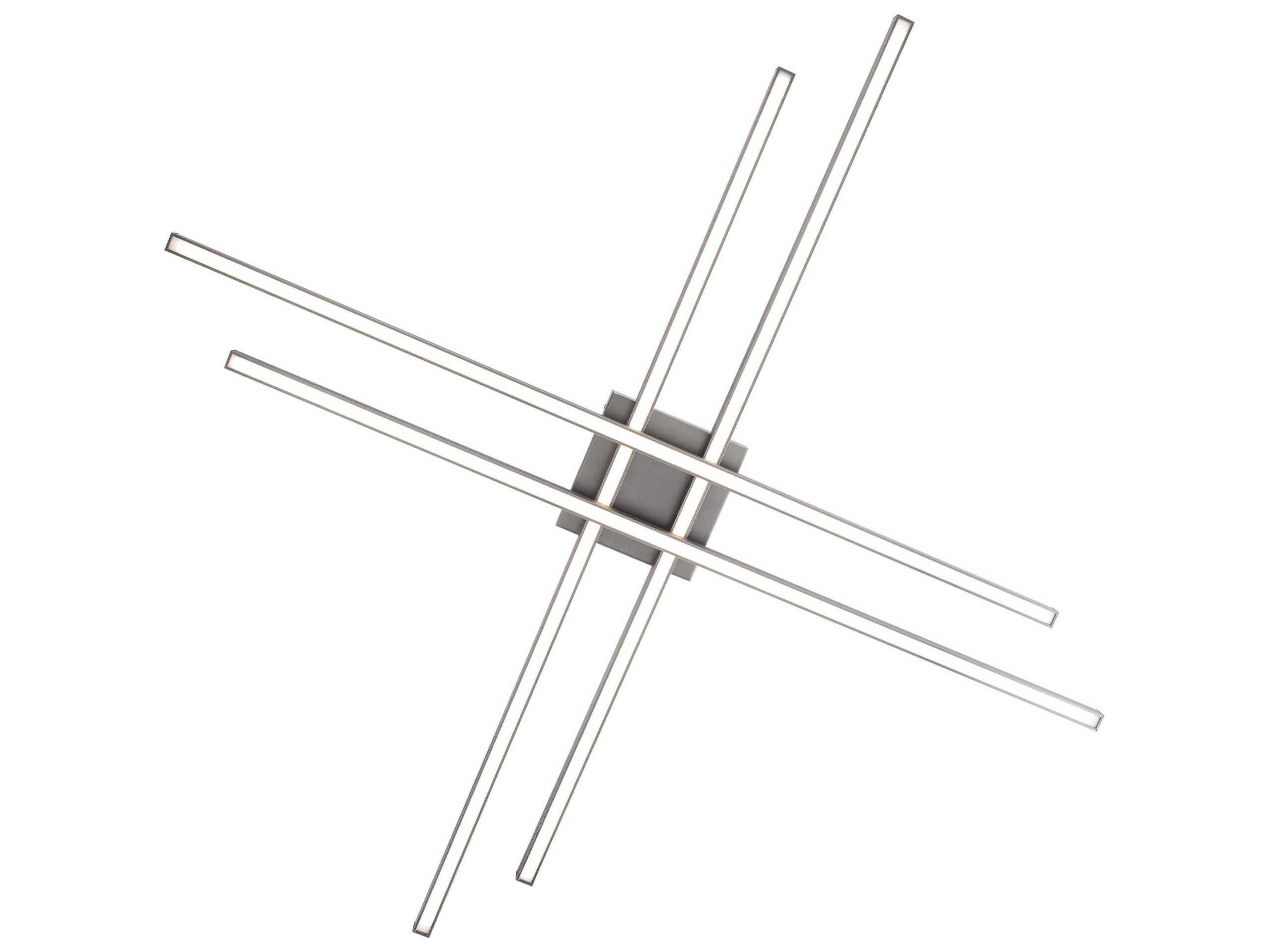 dweLED by WAC Lighting Parallax 1-Light Brushed Nickel LED Geometric Linear Flush Mount