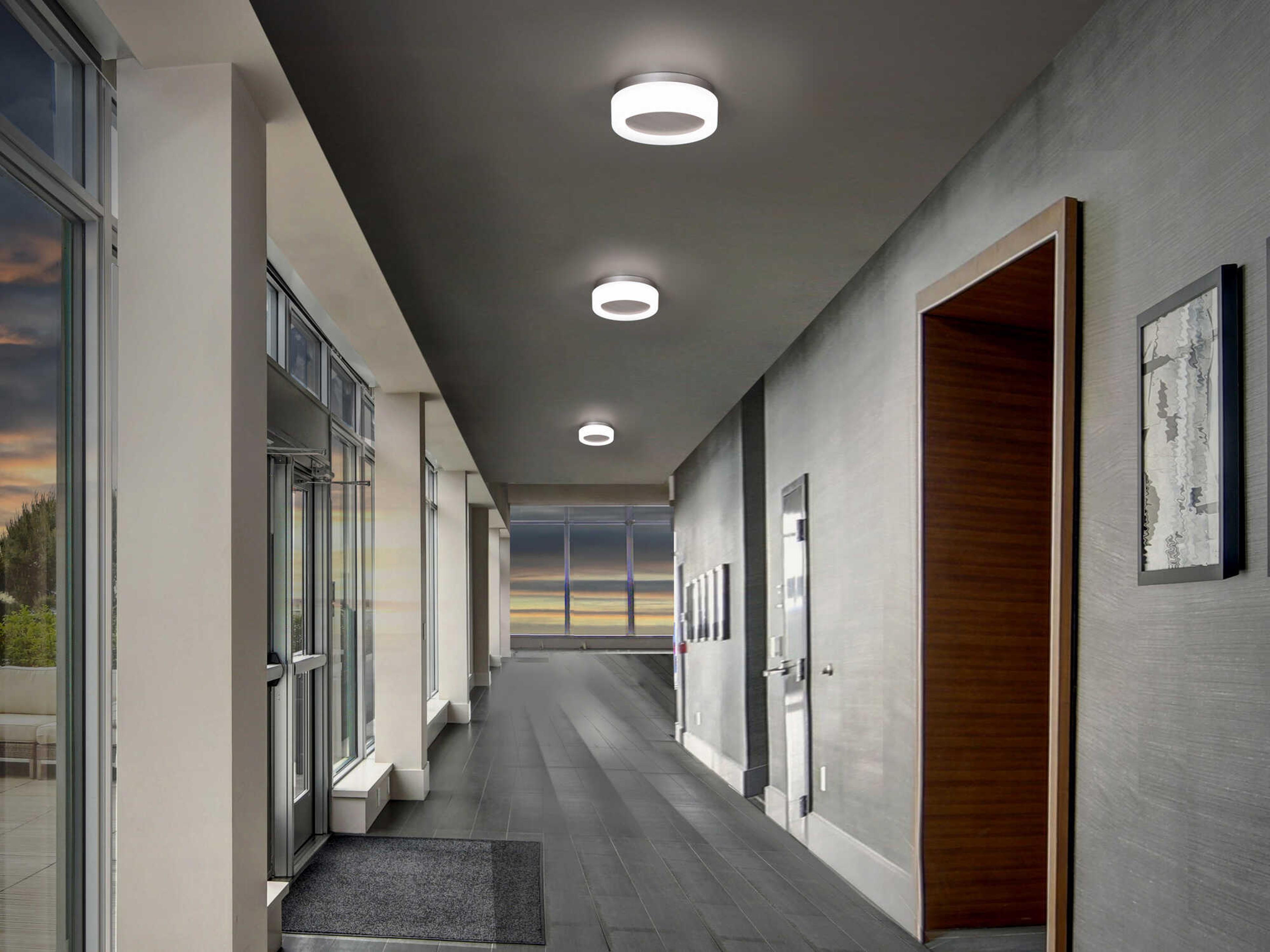 dweLED by WAC Lighting Bonham 1-Light Brushed Nickel Drum Flush Mount